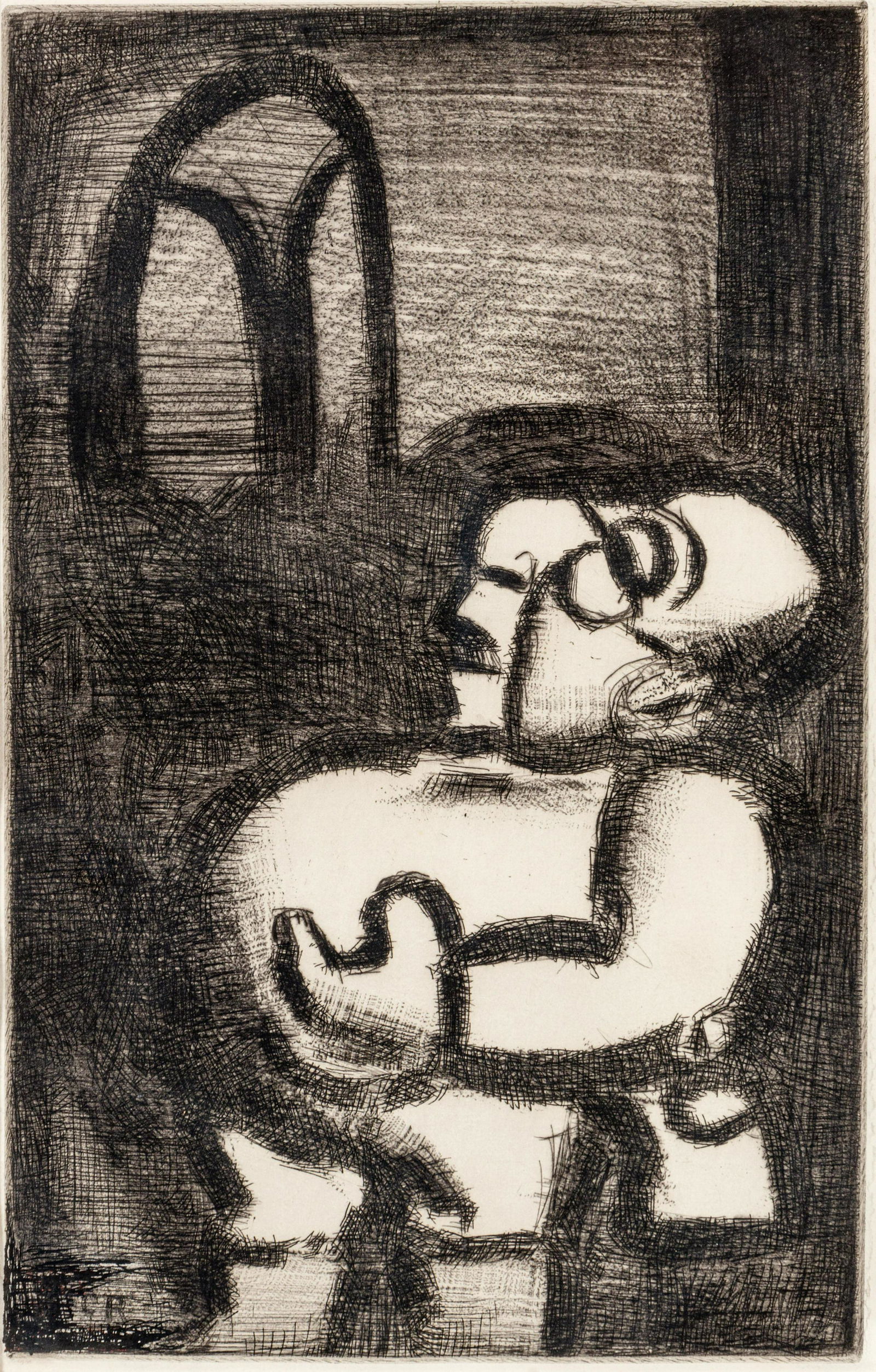 Georges Rouault (French, 1871-1958) Le Pere Ubu Chantre (1 of 2)