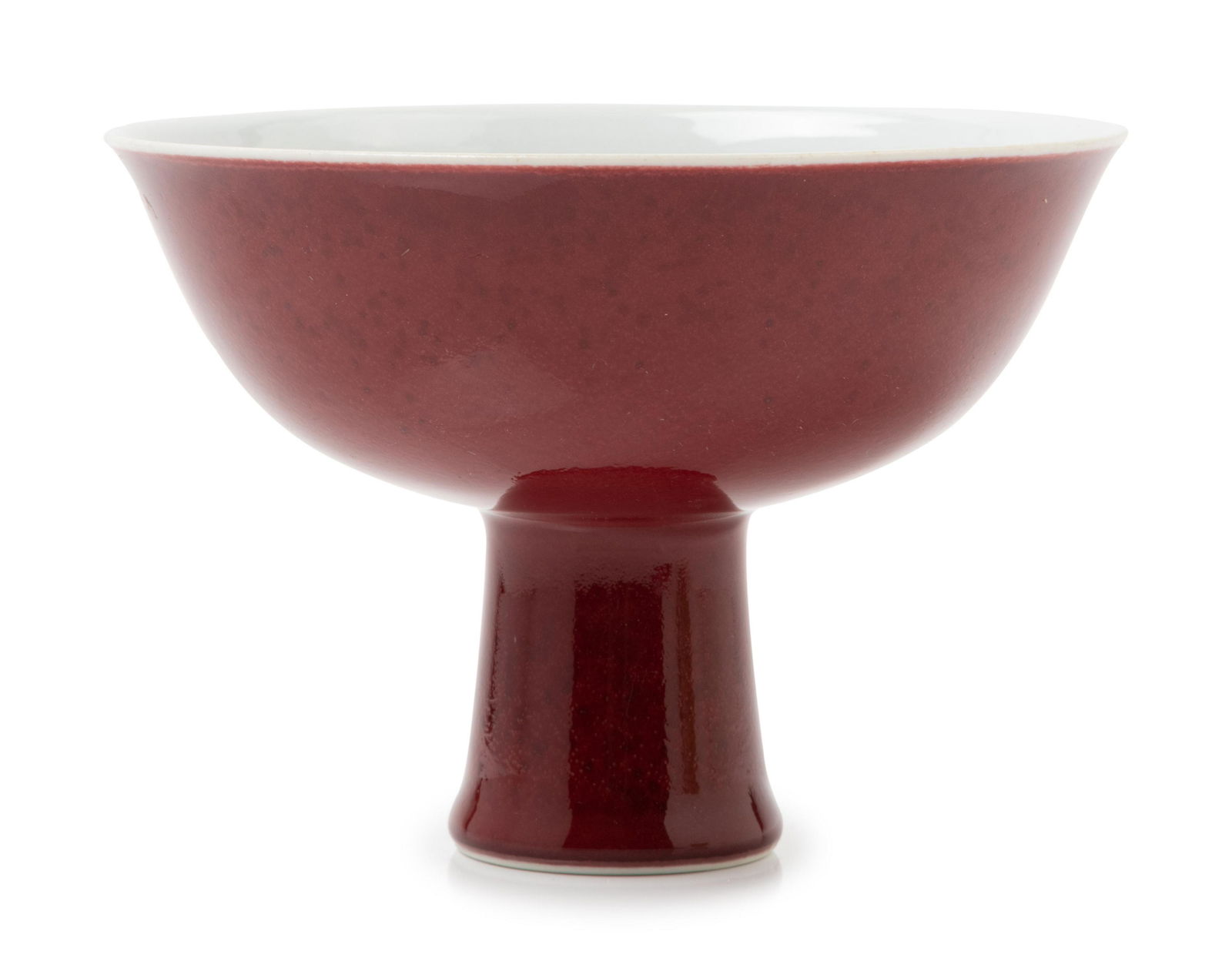 A Copper Red Glazed Porcelain Stem Bowl Height 4 1/4 x (1 of 2)