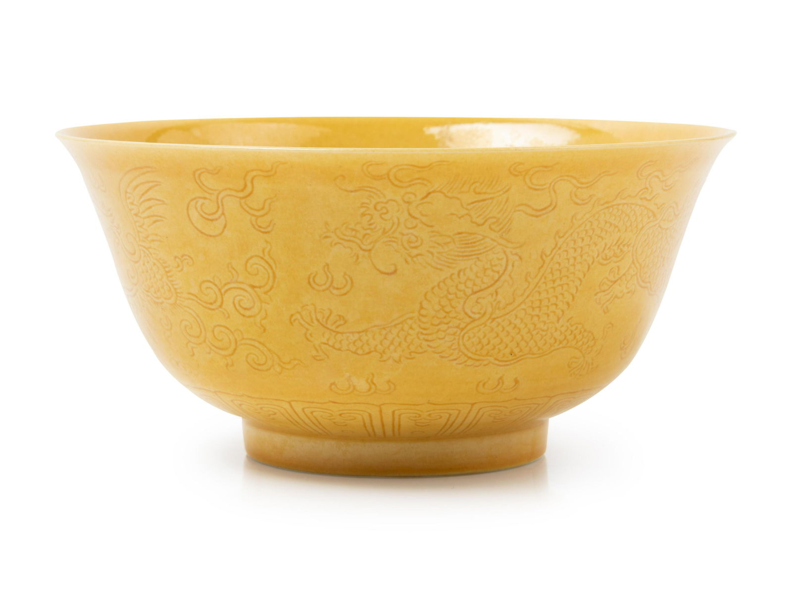 An Incised Yellow Glazed Porcelain (1 of 3)