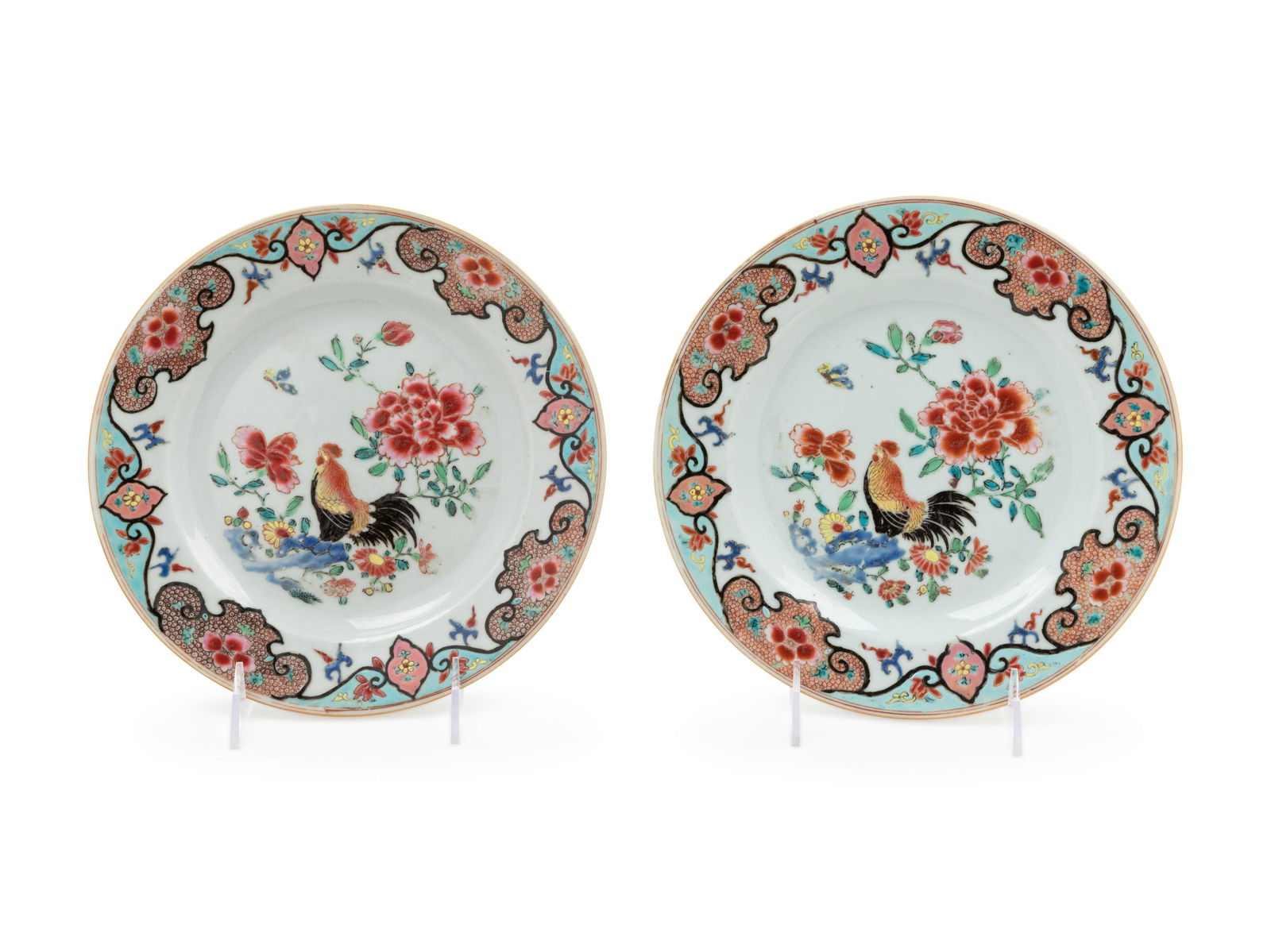 A Pair of Chinese Export Famille Rose Porcelain Plates (1 of 1)