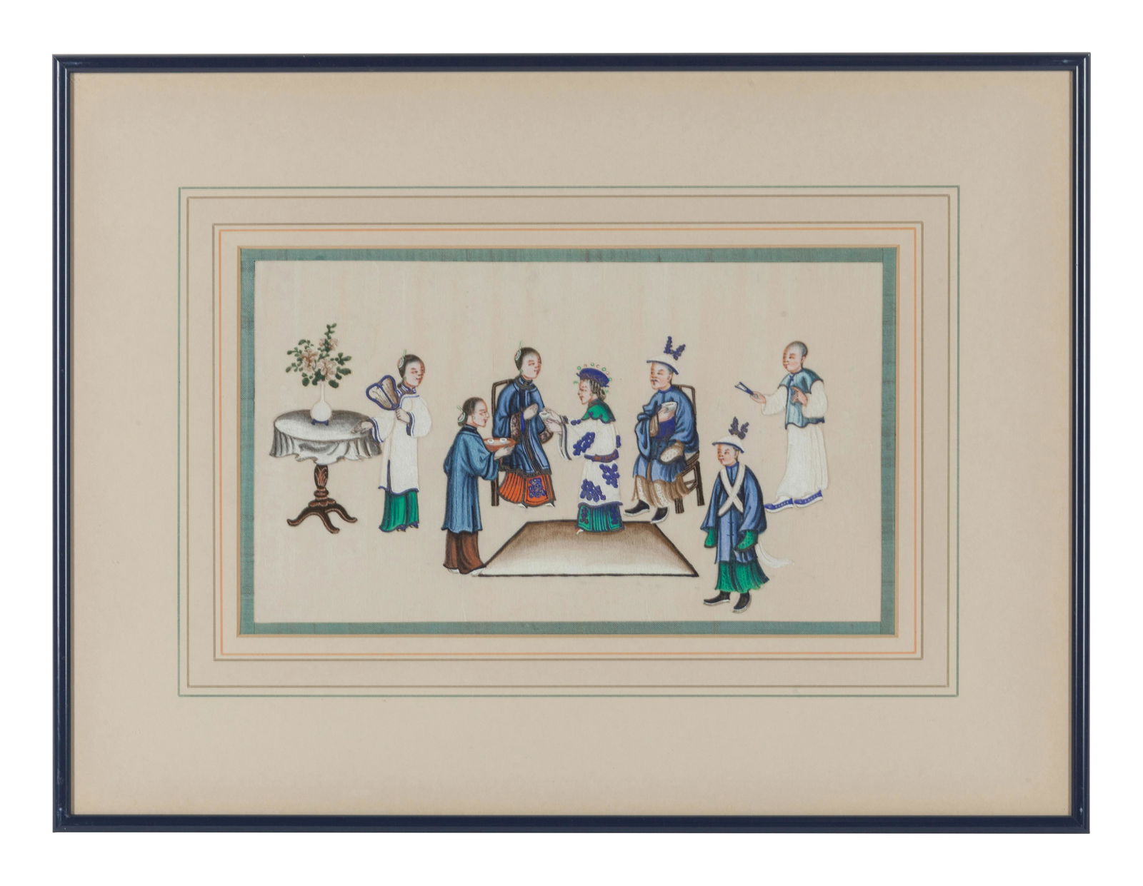 Two Chinese Export Pith Paintings Larger image: 6 3/4 x (1 of 4)