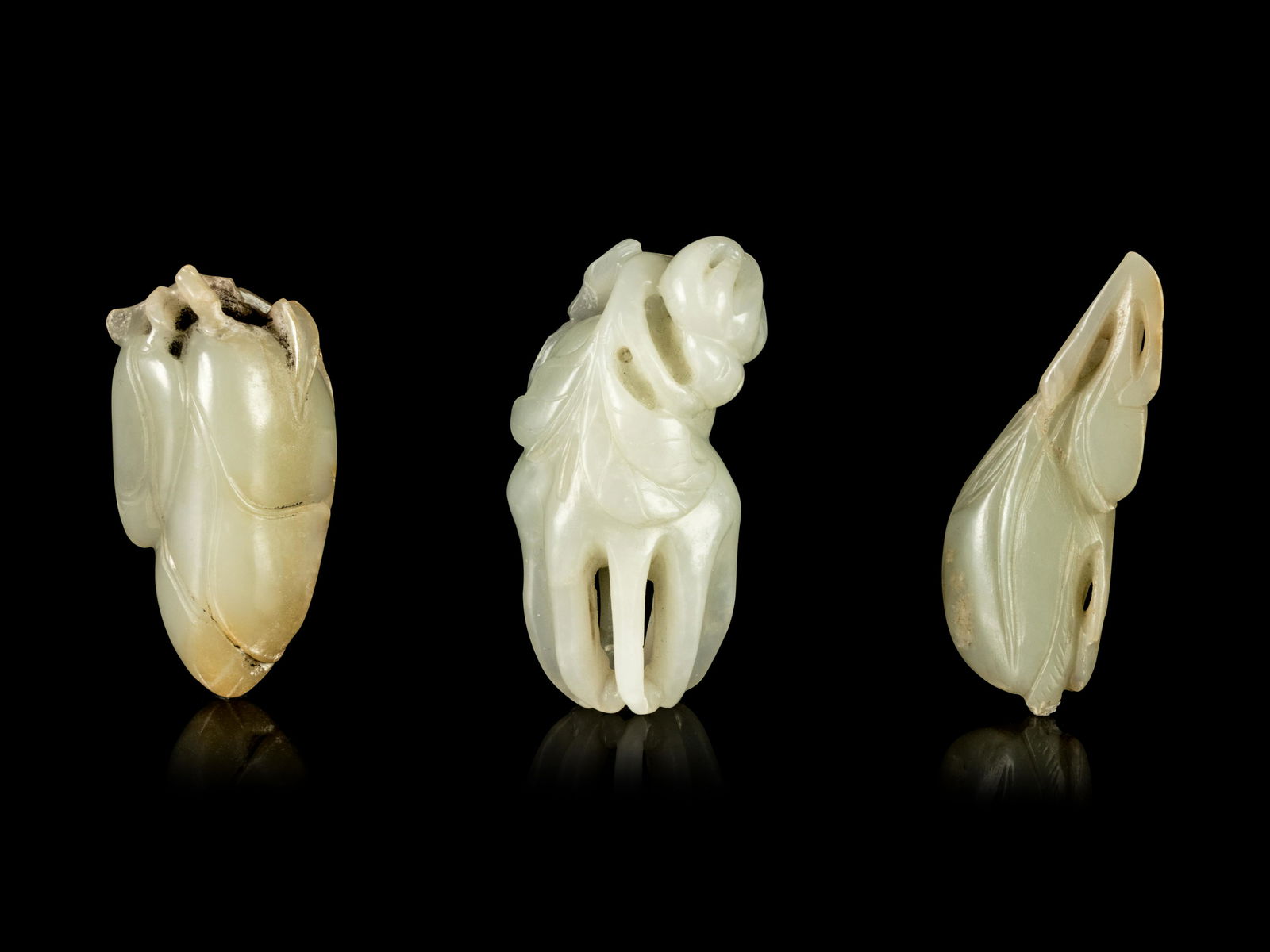 Three Chinese Jade Carvings of Fruits (1 of 2)