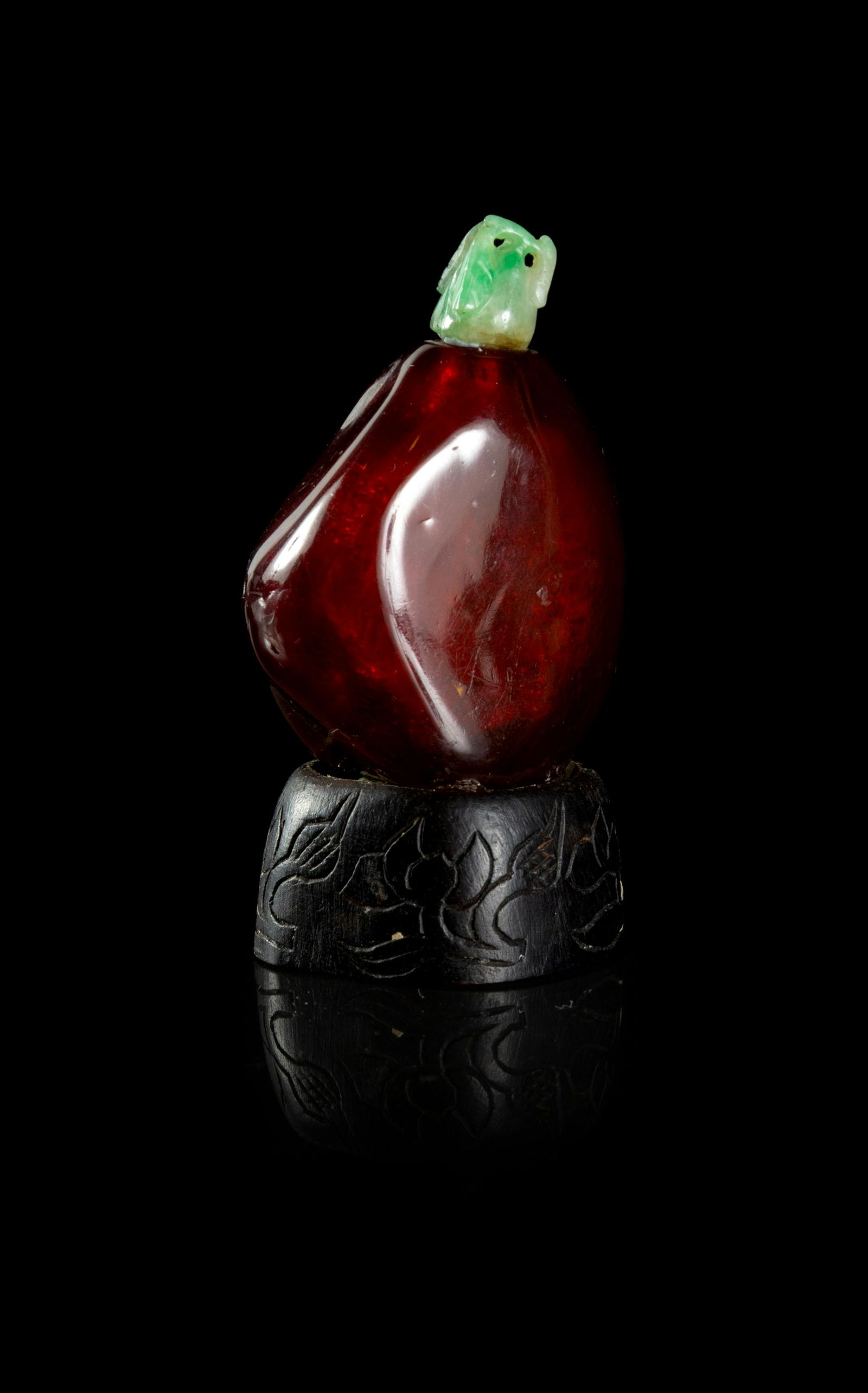 An Amber Snuff Bottle Height 1 3/4 in., 4 cm. (1 of 1)