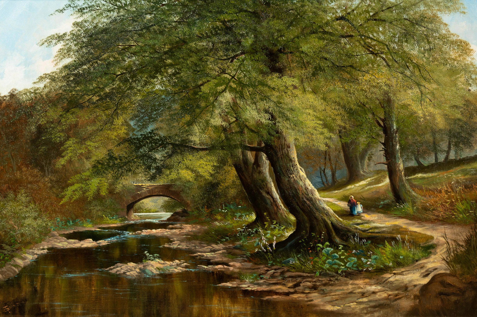 Henry Dawson (British, 1811-1878) Untitled (The Country: Henry Dawson (British, 1811-1878) Untitled (The Country Lane) oil on canvas signed H Dawson (lower left) 24 ¼ x 36 inches.
