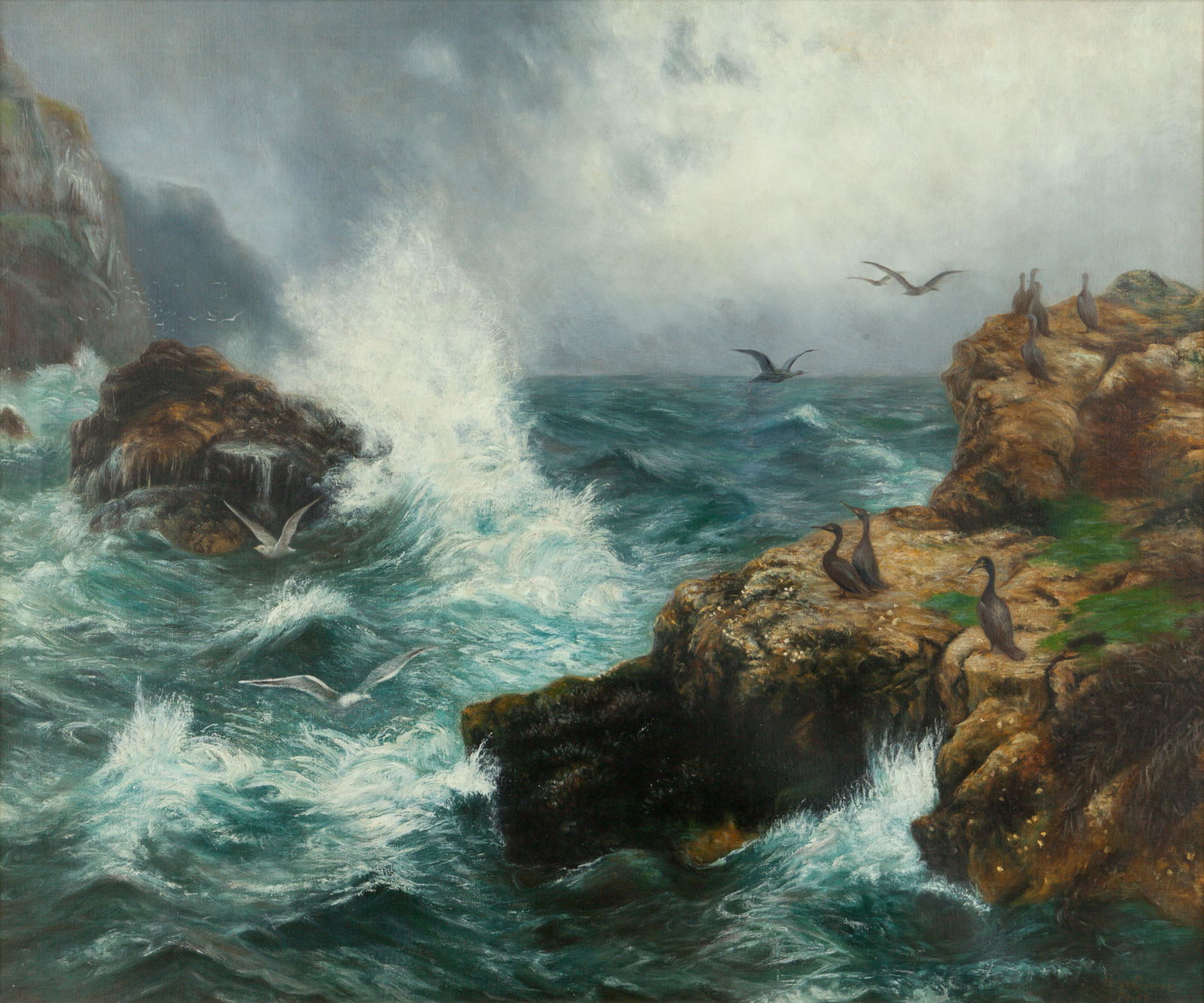 Peter Graham  (Scottish, 1836-1921) Cormorants of the (1 of 2)
