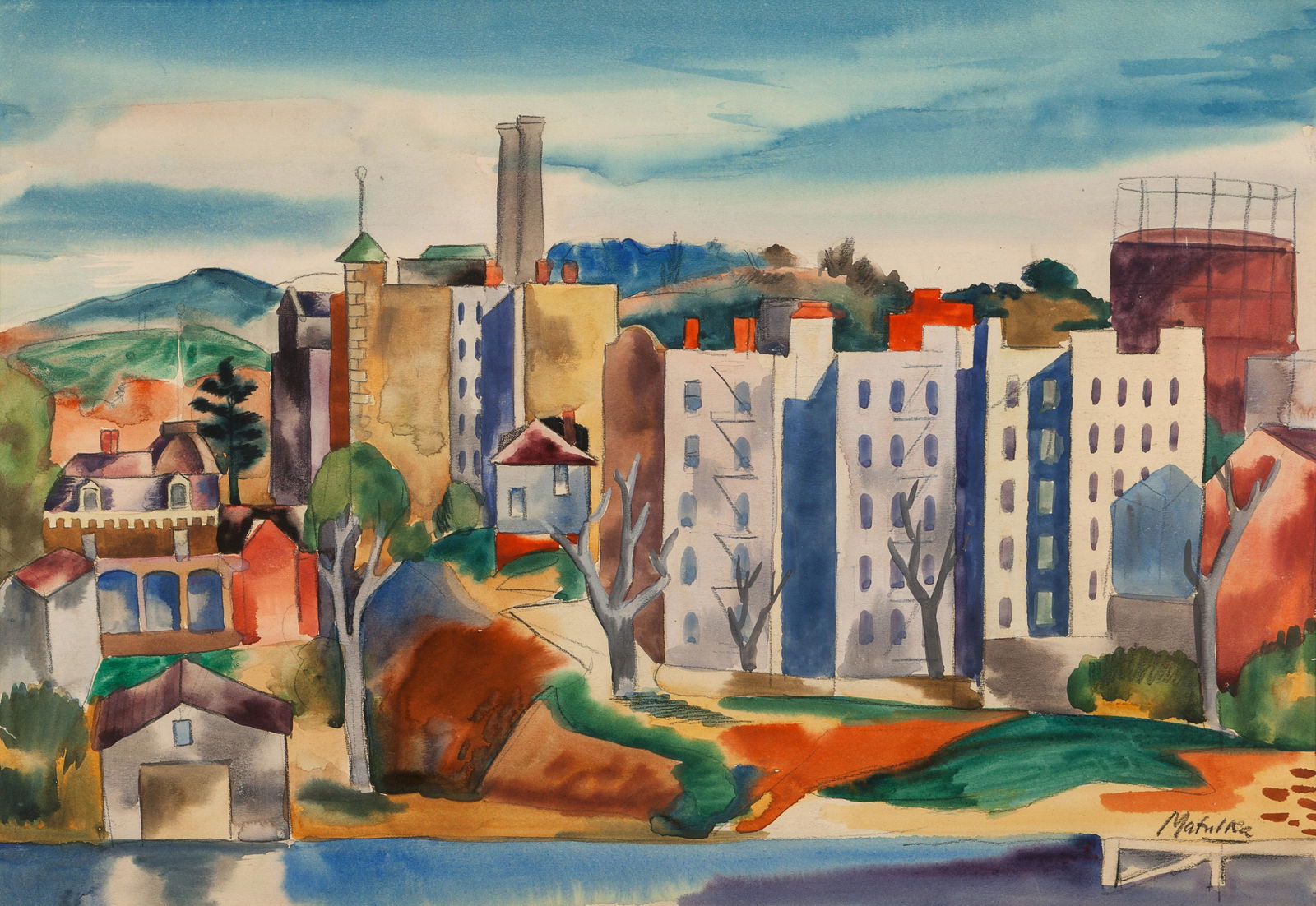 Jan Matulka (American/Czech, 1890-1972) View Of The (1 of 2)