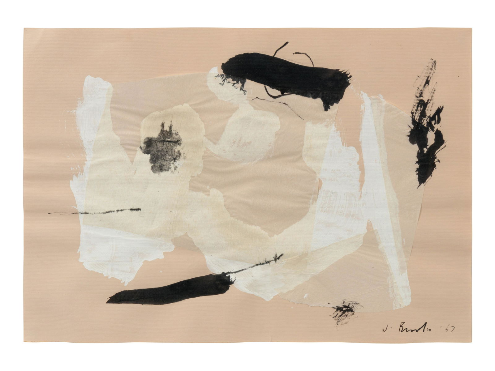 James Brooks (American, 1906-1992) Untitled, 1967: James Brooks (American, 1906-1992) Untitled, 1967 mixed media on paper signed J. Brooks and dated (lower right) 11 1/4 x 15 3/4 inches. Provenance: Martha Jackson Gallery, New York