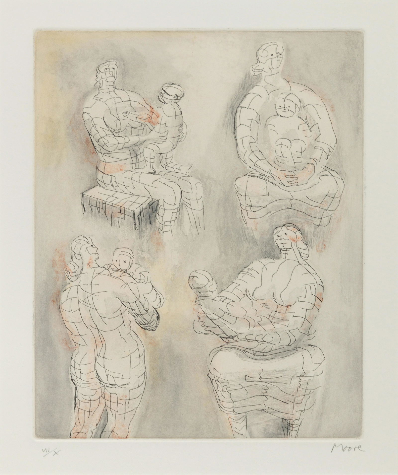 Henry Moore (British, 1898-1986) Four Mother and Child (1 of 3)