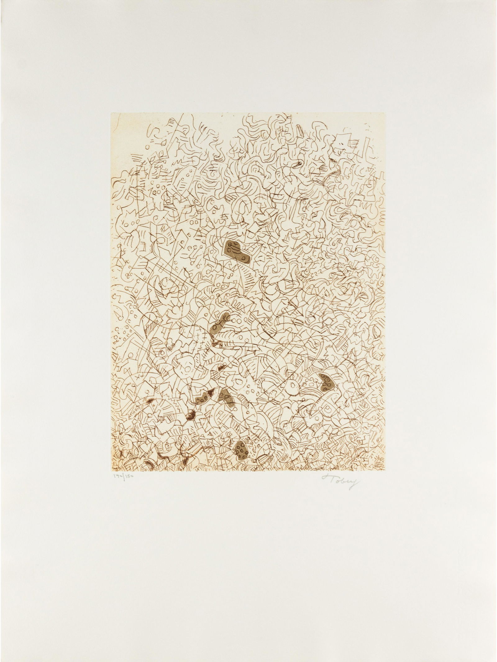 Mark Tobey (American, 1890-1976) Psaltry-2nd Form, 1974 (1 of 2)