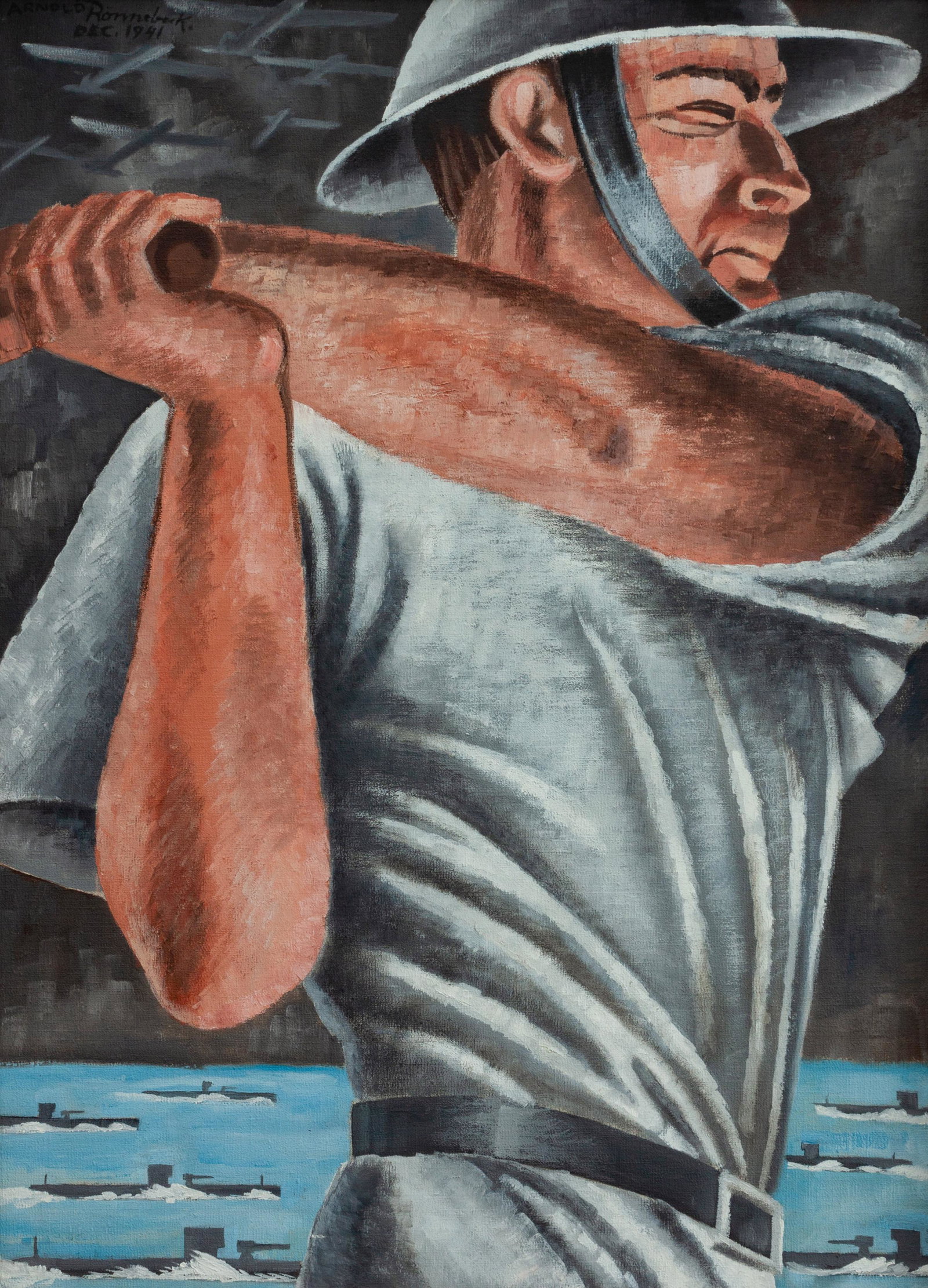 Arnold Ronnebeck (American, 1885-1947) Keep the Hell: Arnold Ronnebeck (American, 1885-1947) Keep the Hell Out, 1941, oil on canvas, signed Arnold Ronnebeck and dated (upper left) 30 x 22 inches Provenance: Denver Art Museum, Lot 165, Number 684