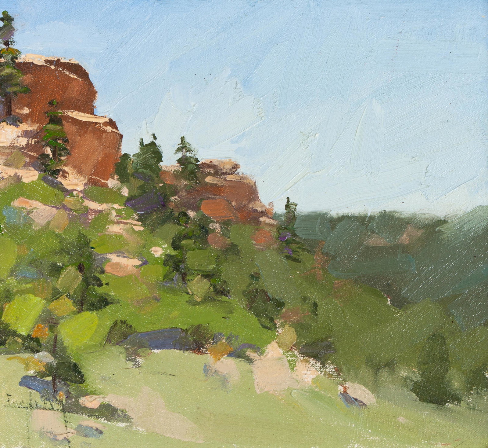 Kim English (American, b. 1957) Marble Hillside : Kim English (American, b. 1957) Marble Hillside, oil on canvas, signed English (lower left) 10 x 11 inches