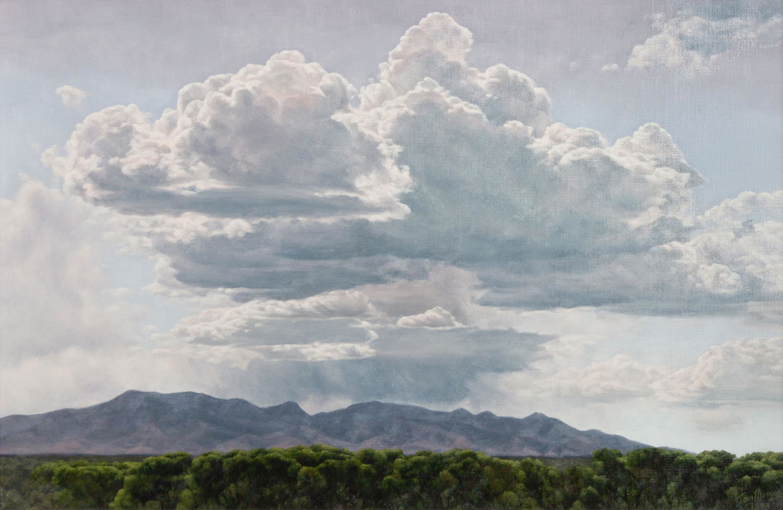 Tom Murray (American, b. 1953) San Pedro Clouds, 1993: Tom Murray (American, b. 1953) San Pedro Clouds, 1993, oil on canvas, signed Tom Murray and dated (lower right) 16 x 24 inches Property from the Collection of Ted Taub