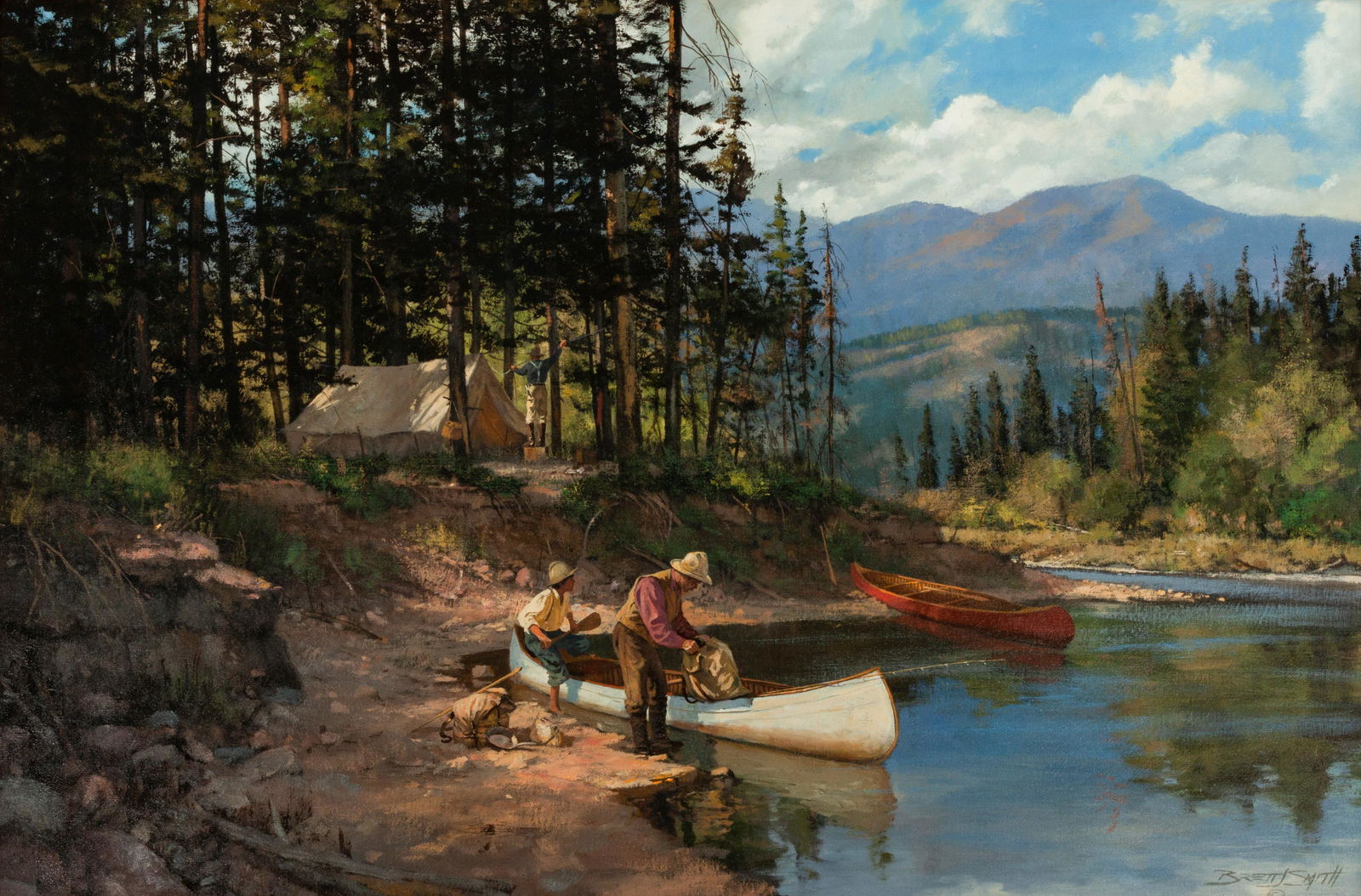 Brett James Smith (American, b. 1958) Camp Cove: Brett James Smith (American, b. 1958) Camp Cove, oil on canvas, signed Brett J. Smith (lower right) 24 x 36 inches Provenance: Tierney Fine Art Property sold to benefit the Acquisitions Fund of the