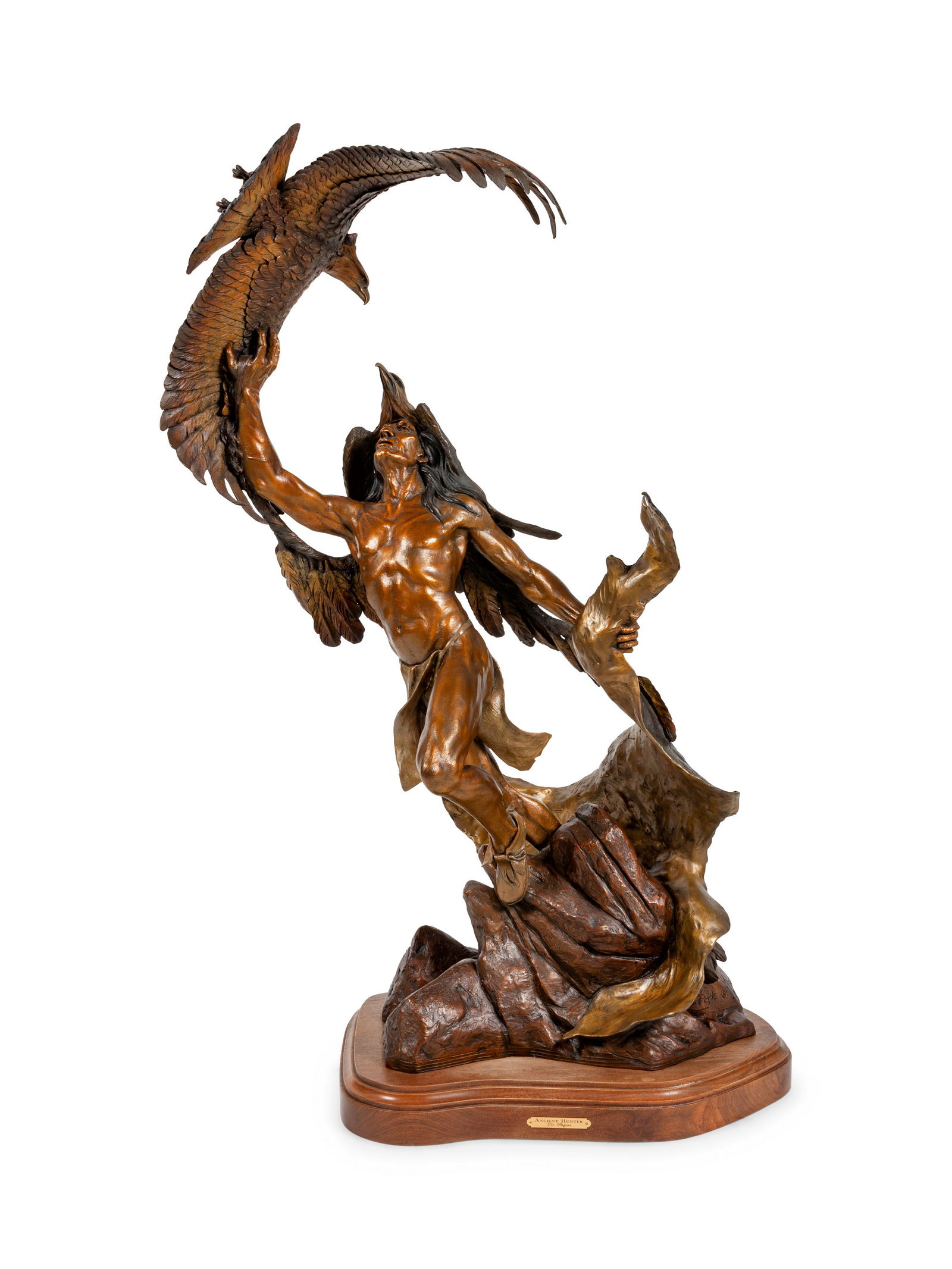 Vic Payne (American, b. 1960) Ancient Hunter, edition: Vic Payne (American, b. 1960) Ancient Hunter, edition 21/150, bronze, signed Vic Payne and numbered (verso) overall height 46 x width 33 x depth 19 inches Property from the Collection of Ted Taub