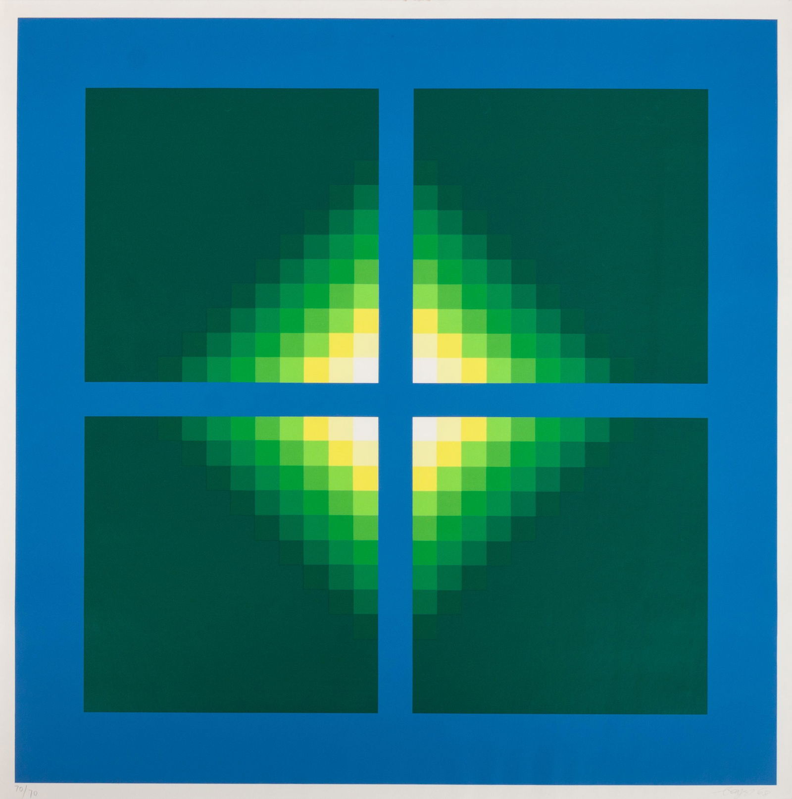 Herbert Bayer (Austrian/American, 1900-1985) Capili,: Herbert Bayer (Austrian/American, 1900-1985) Capili, edition 70/70, 1969, screenprint, signed Bayer '68 (lower right) and numbered (lower left) 35 1/2 x 35 1/2 inches