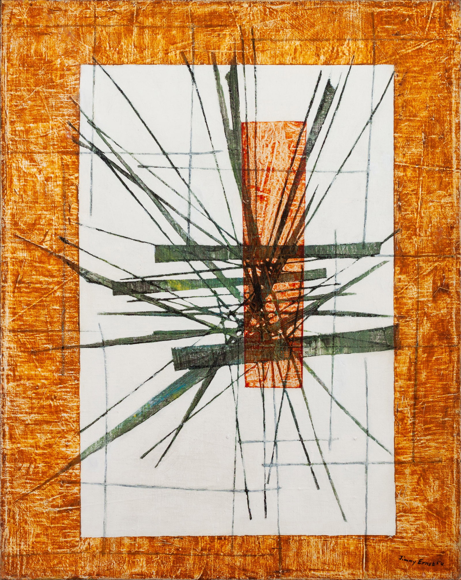 Jimmy Ernst (German/American, 1920-1984) Afternoon,: Jimmy Ernst (German/American, 1920-1984) Afternoon, 1954, oil on canvas, signed Jimmy Ernst and dated (lower right) 14 x 11 inches Provenance: Estate of Hilda JohnsonPurchased at Auction from Doyle Au