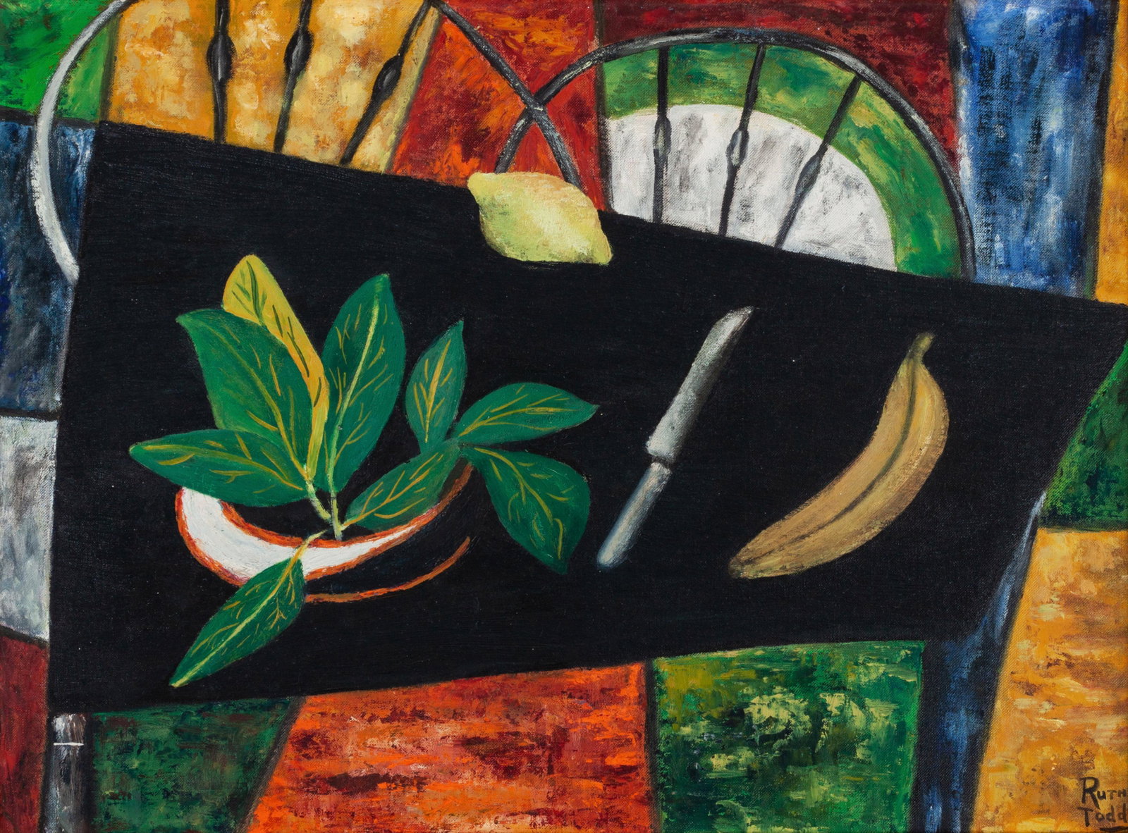 Ruth Todd (British, 1914-1978) Composition No. IX, 1950: Ruth Todd (British, 1914-1978) Composition No. IX, 1950, oil on board, signed Ruth Todd (lower right) 18 x 24 inches Provenance: Elizabeth Schlosser, Denver, CO, 2016 Property from an Important Priva