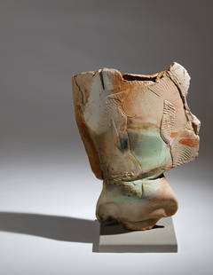 Paul Soldner (American, 1921-2011) Untitled: Paul Soldner (American, 1921-2011) Untitled ceramic artists impressed insignia to one side H 26 x W 18 x D 7 inches