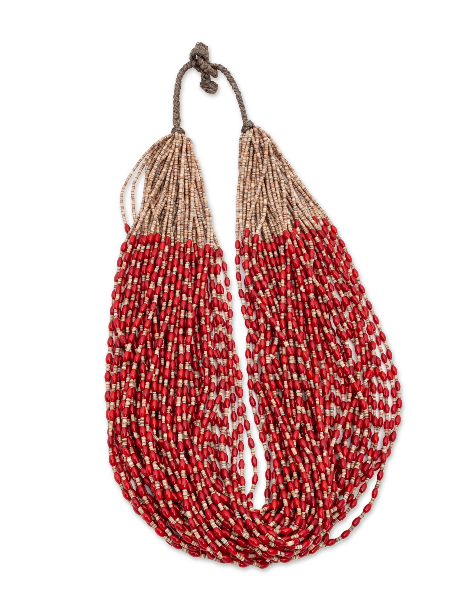 Pueblo Fifty-Strand Coral Bead and Heishi Necklace (1 of 1)