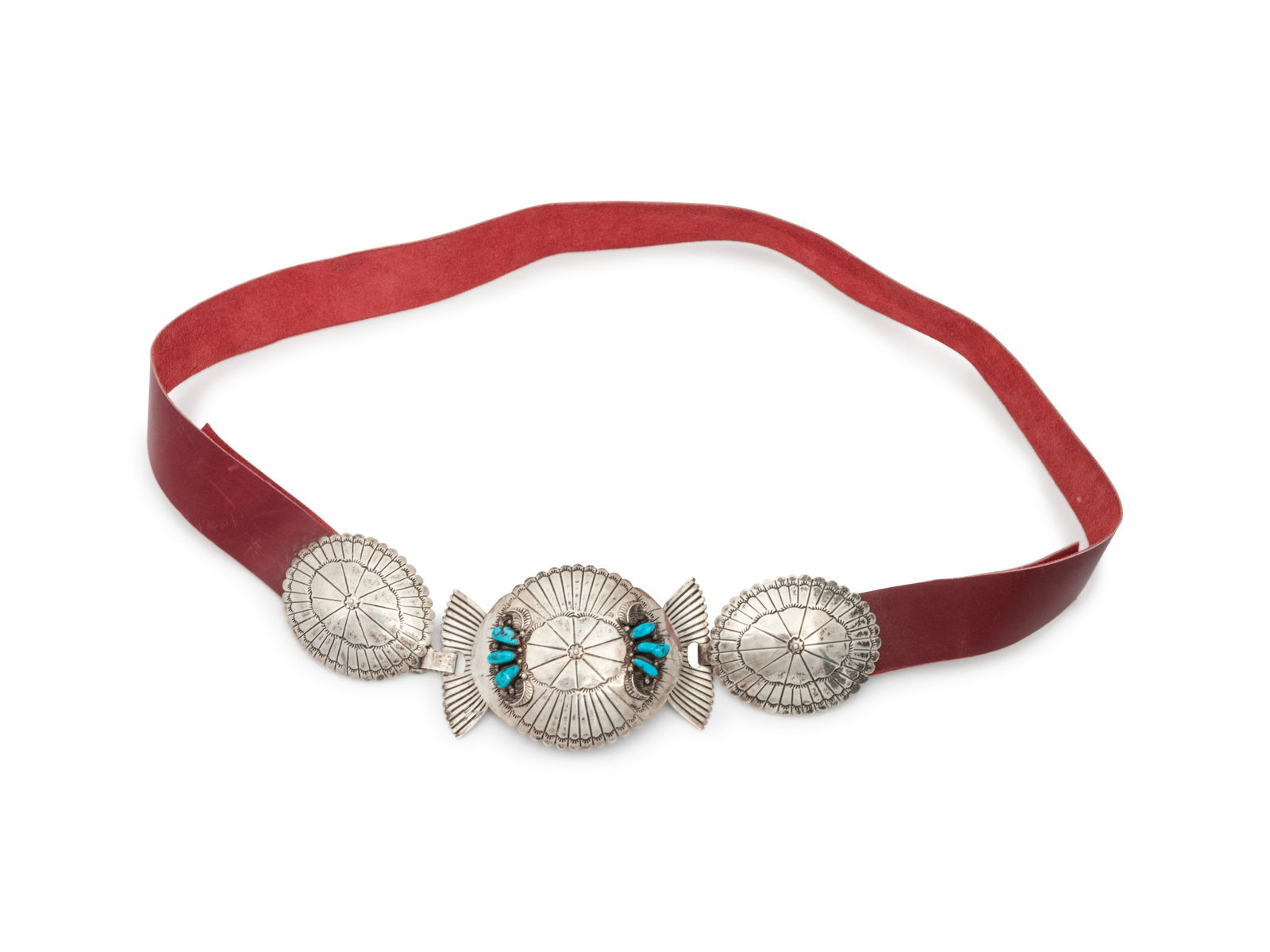 Navajo Silver and Turquoise Belt Buckle  length (all) 9 (1 of 2)