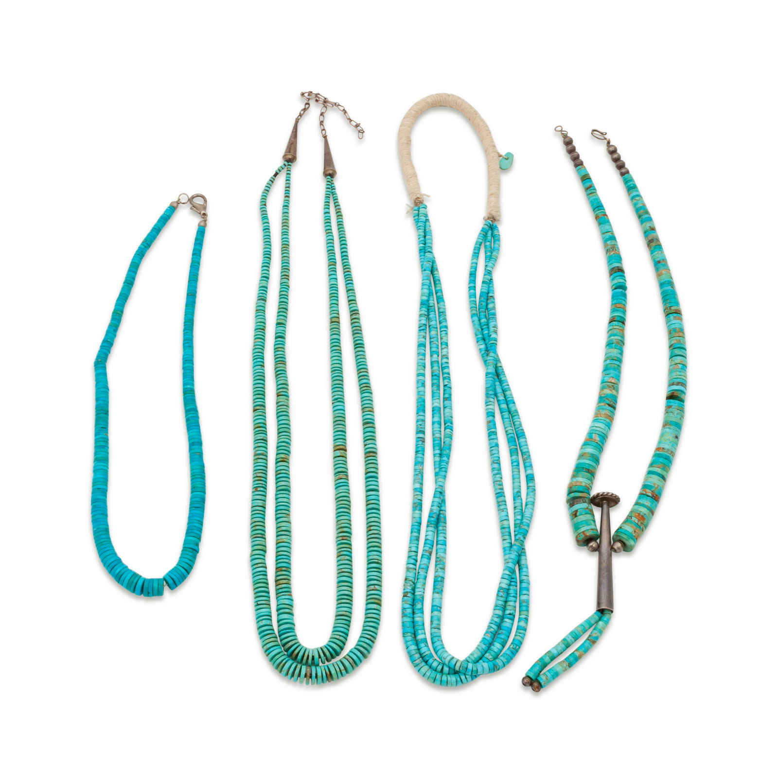 Pueblo-Style Rolled Turquoise Necklaces (1 of 1)