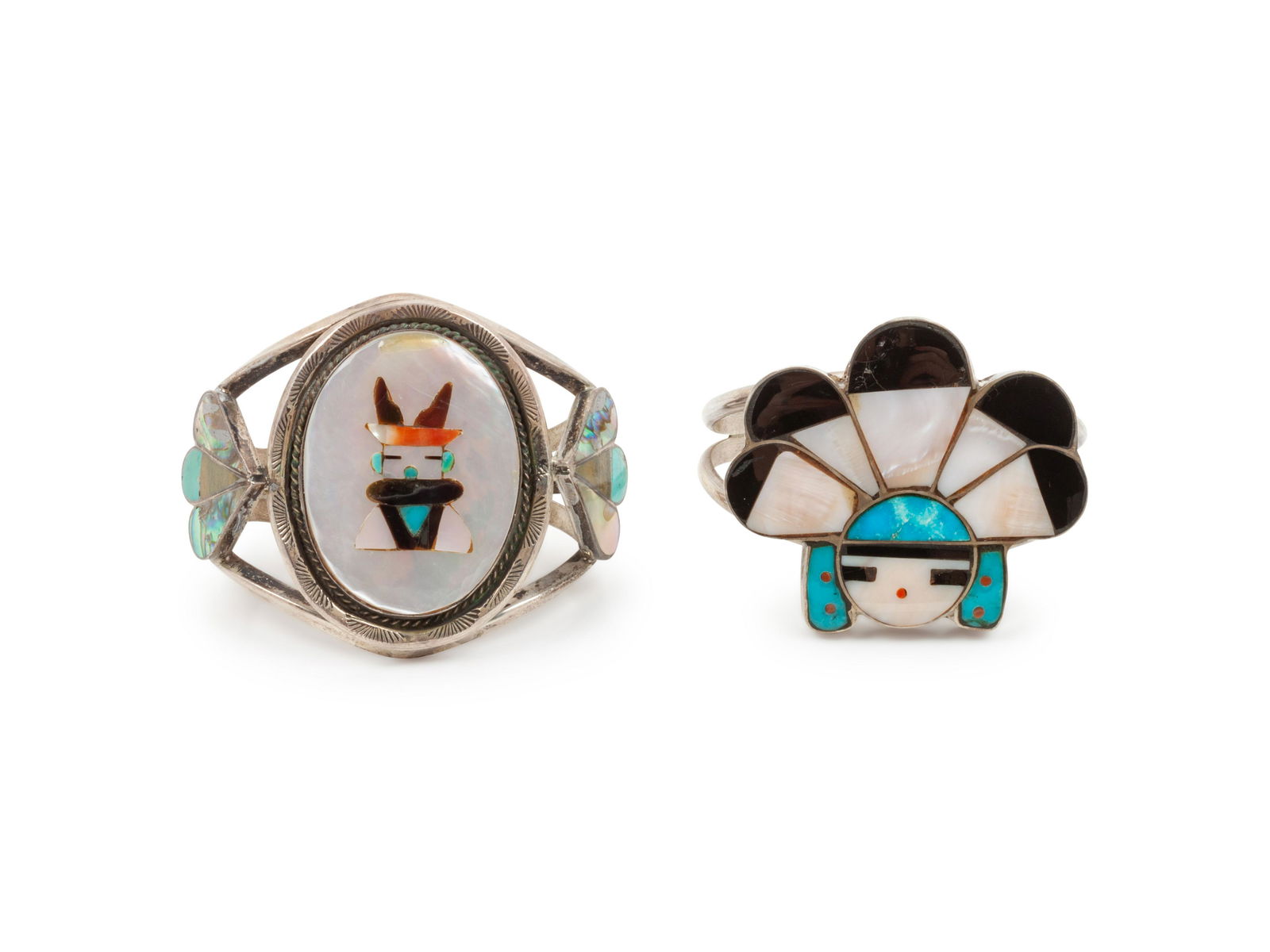 Zuni Mosaic Inlay Deer Dancer Katsina AND Sundancer (1 of 2)