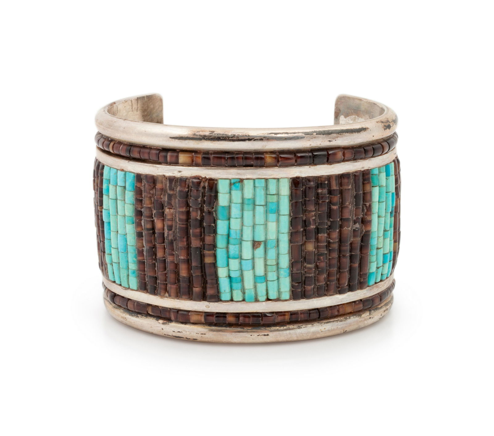 Southwestern Silver Cuff Bracelet, with Rolled (1 of 2)