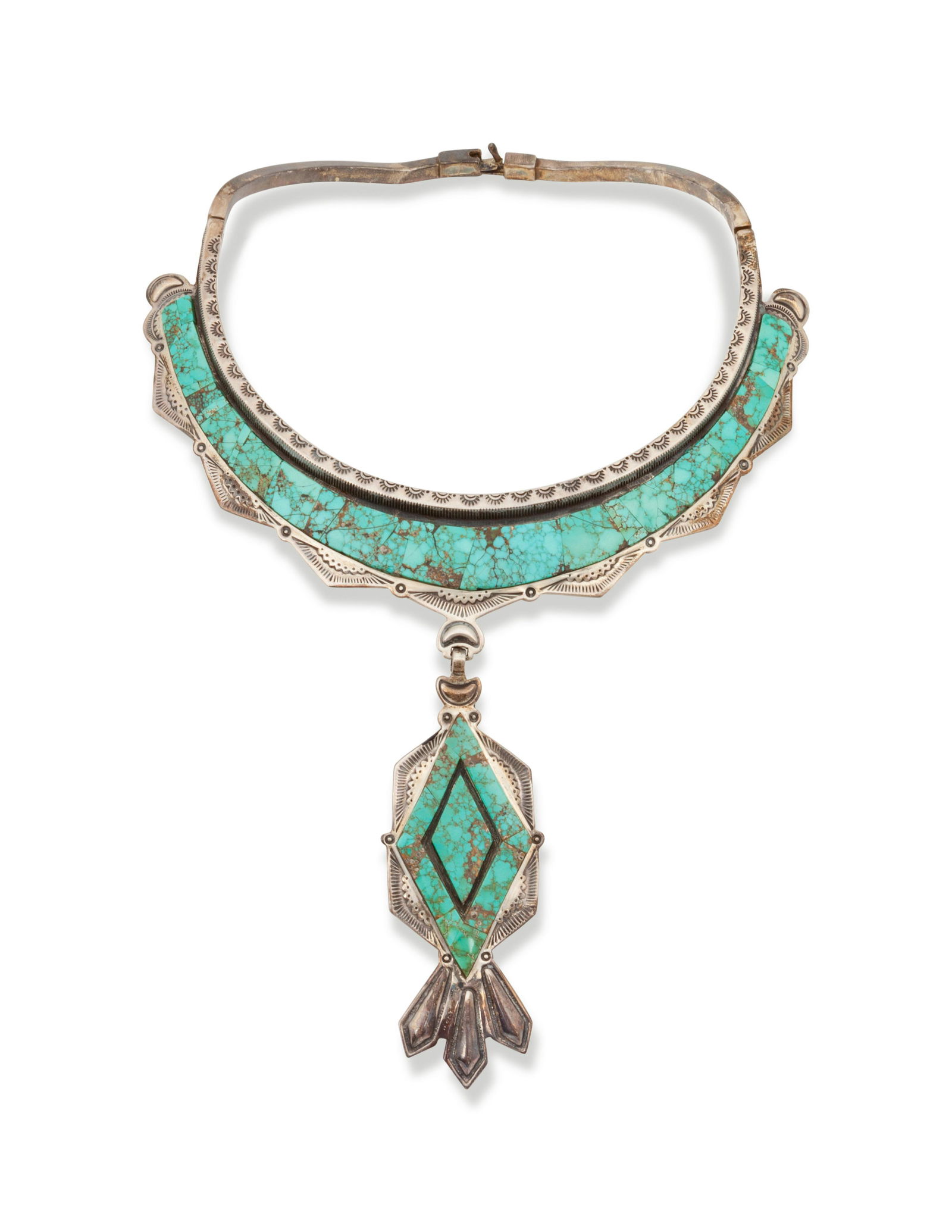 Navajo Silver and Turquoise Collar Necklace, with (1 of 2)