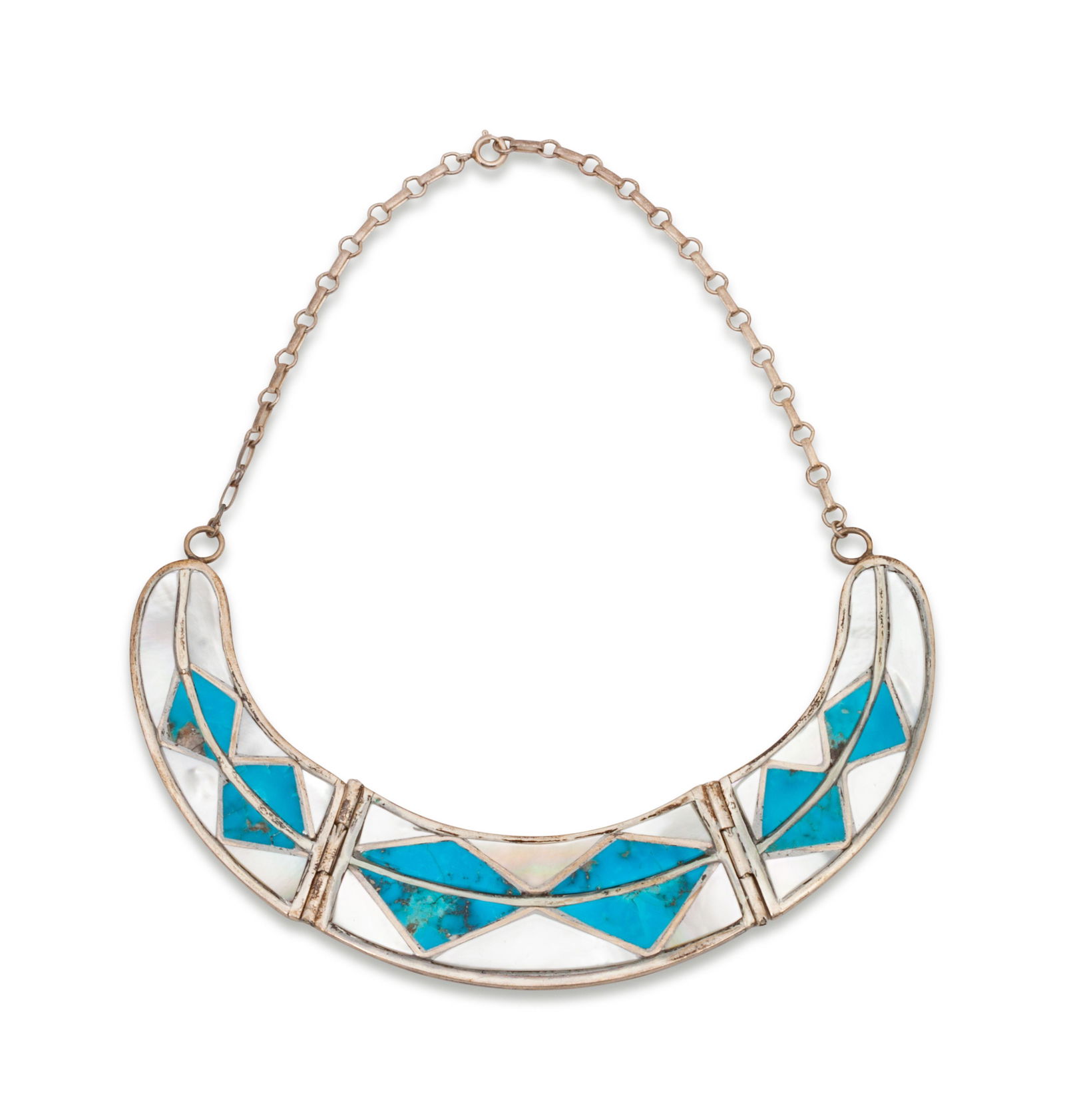 Zuni Silver Necklace and Earring Set, with Turquoise (1 of 2)