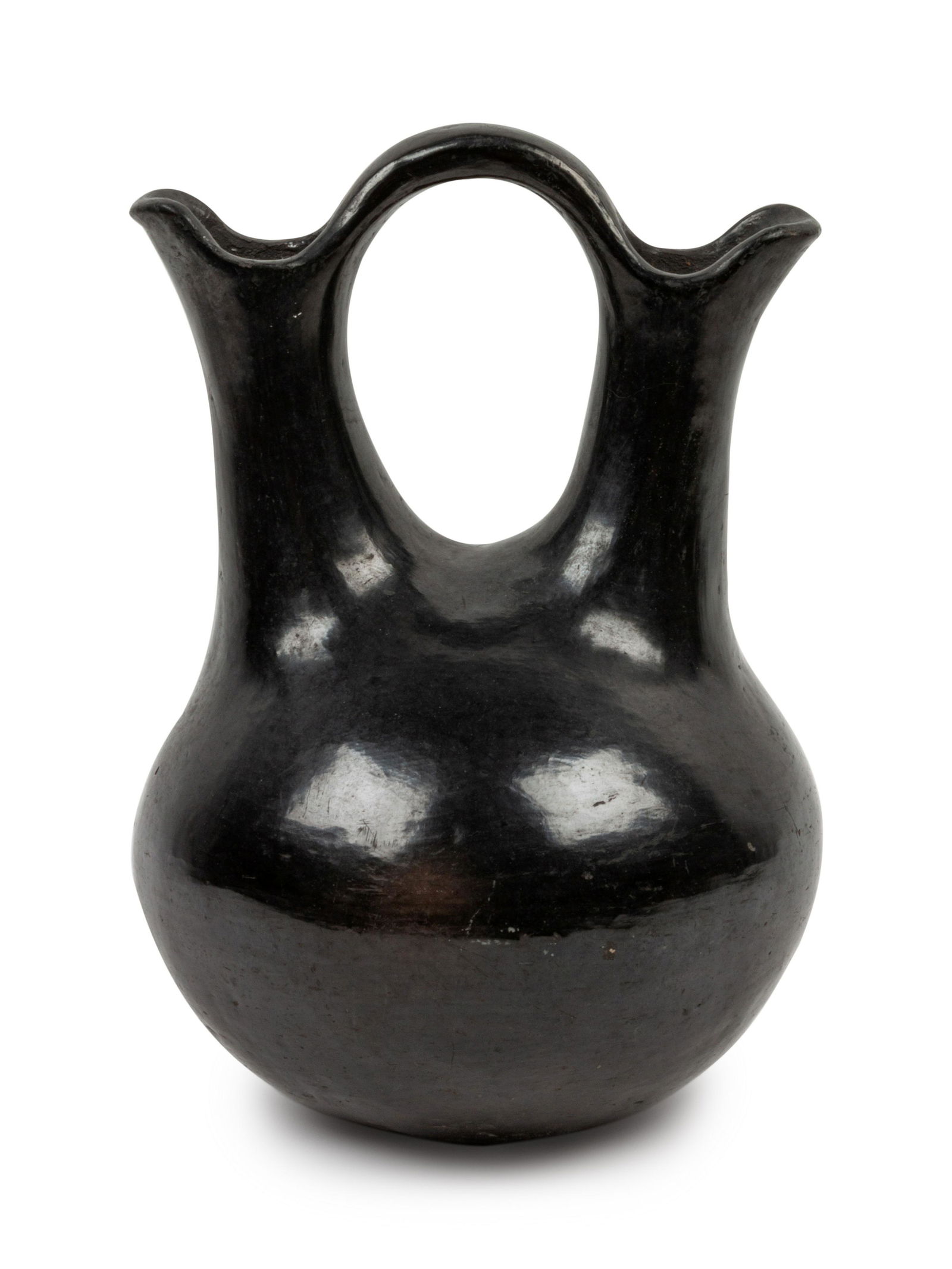 Santa Clara Blackware Wedding Vase height 10 1/2 X (1 of 2)