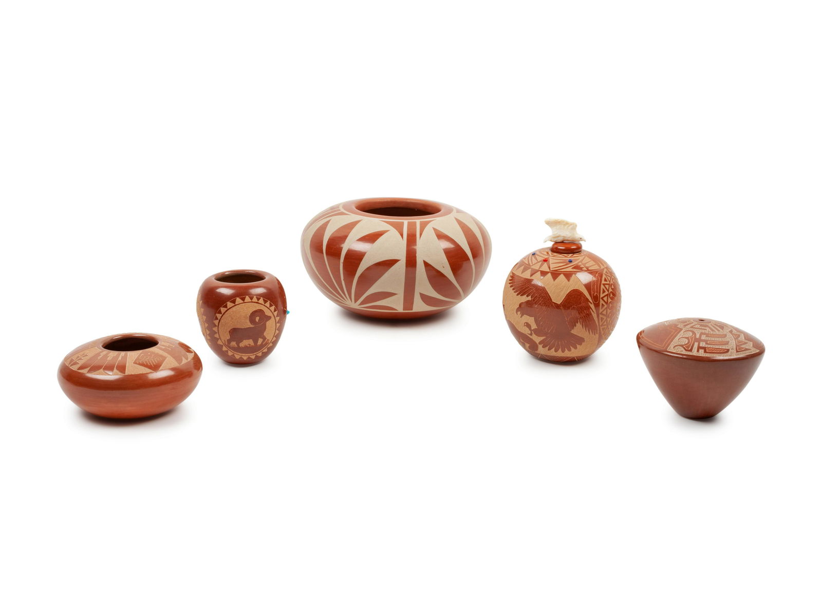 Collection of Redware Sgraffito Pottery largest height (1 of 1)