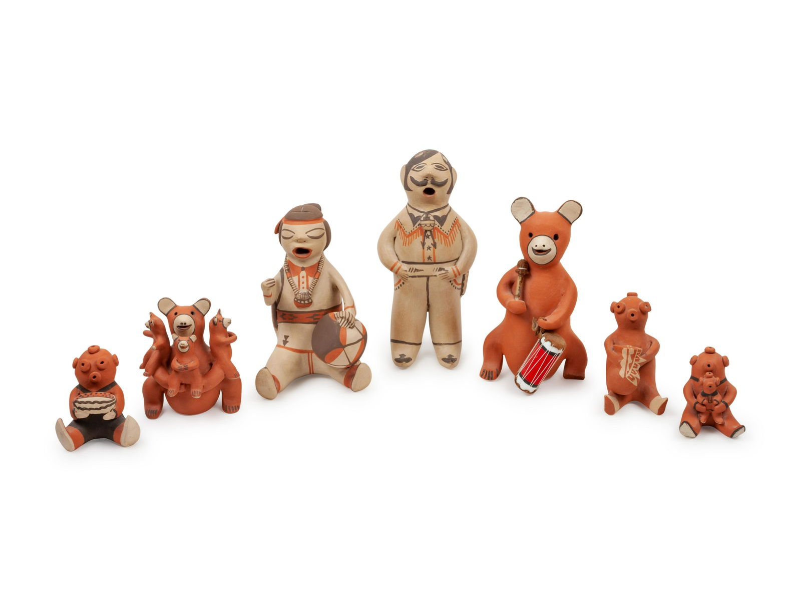 Six Pueblo Pottery Storytellers and Singers largest (1 of 2)