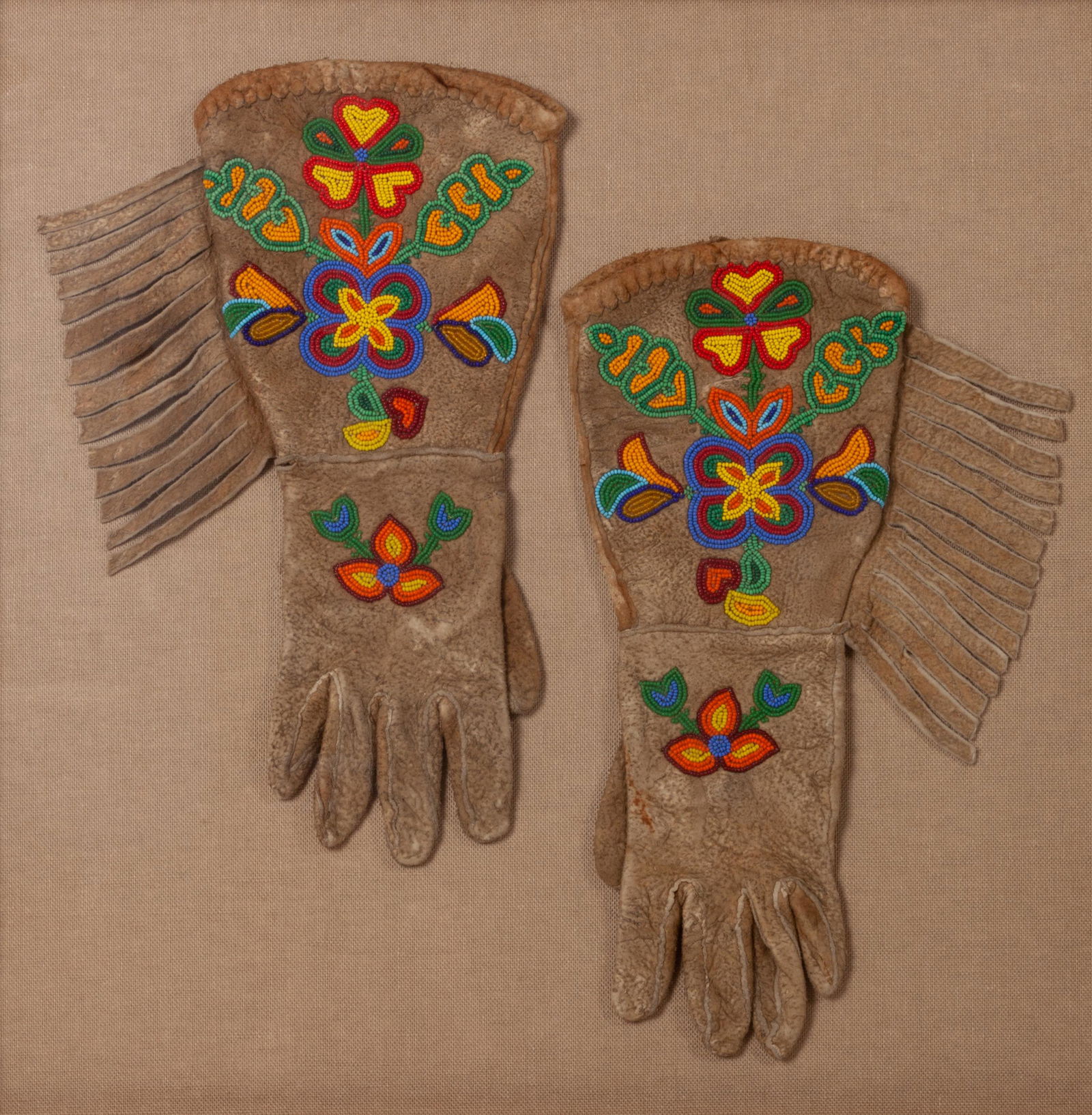 Plateau Beaded Hide Gauntlets gauntlet length 13 x (1 of 1)