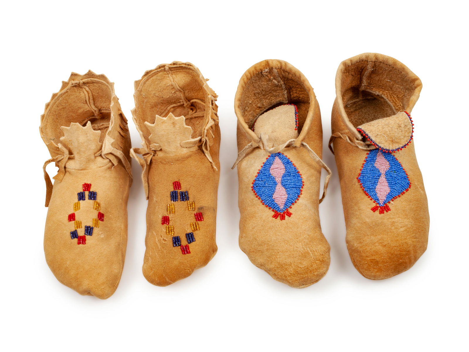 Plateau Beaded Hide Moccasins longest length 9 inches (1 of 3)