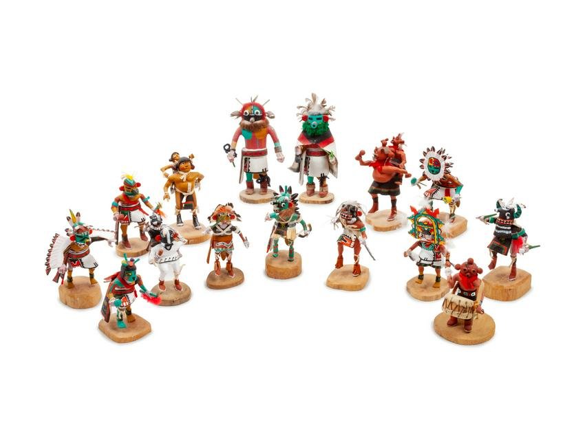 Collection of 29 Miniature Kachina Dolls Largest height (1 of 2)