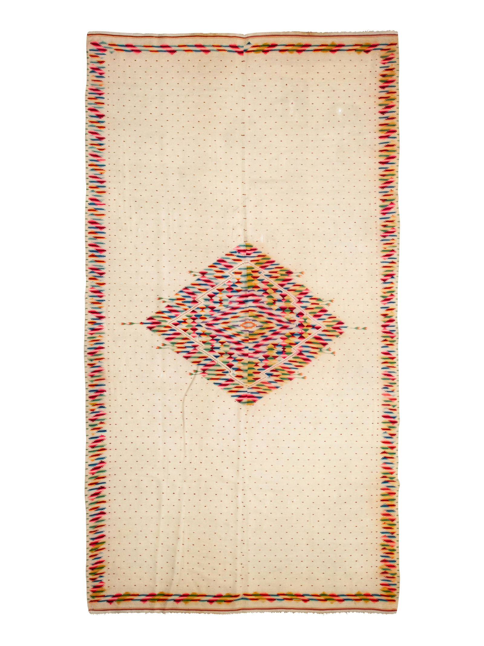 Mexican Saltillo Serape, White Spot Repeat Field (1 of 1)