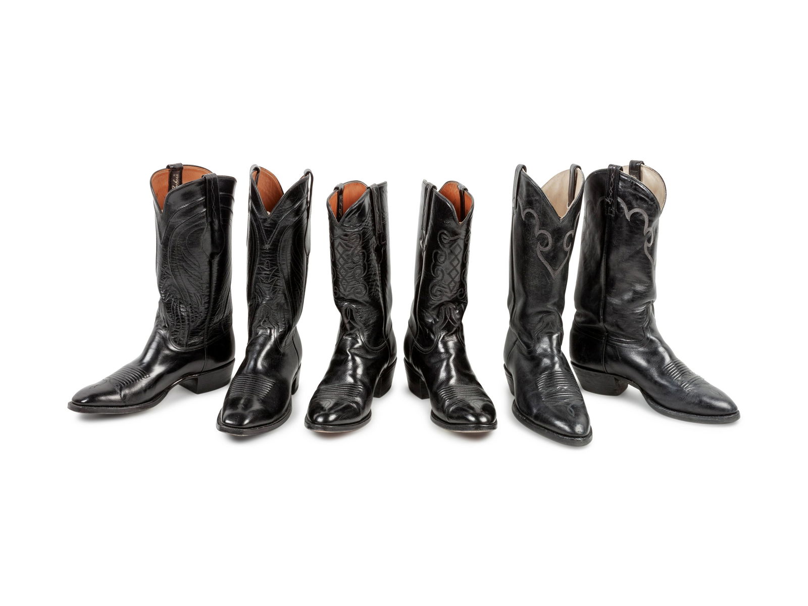 Three Pairs of Black Lucchese Western Boots (1 of 4)