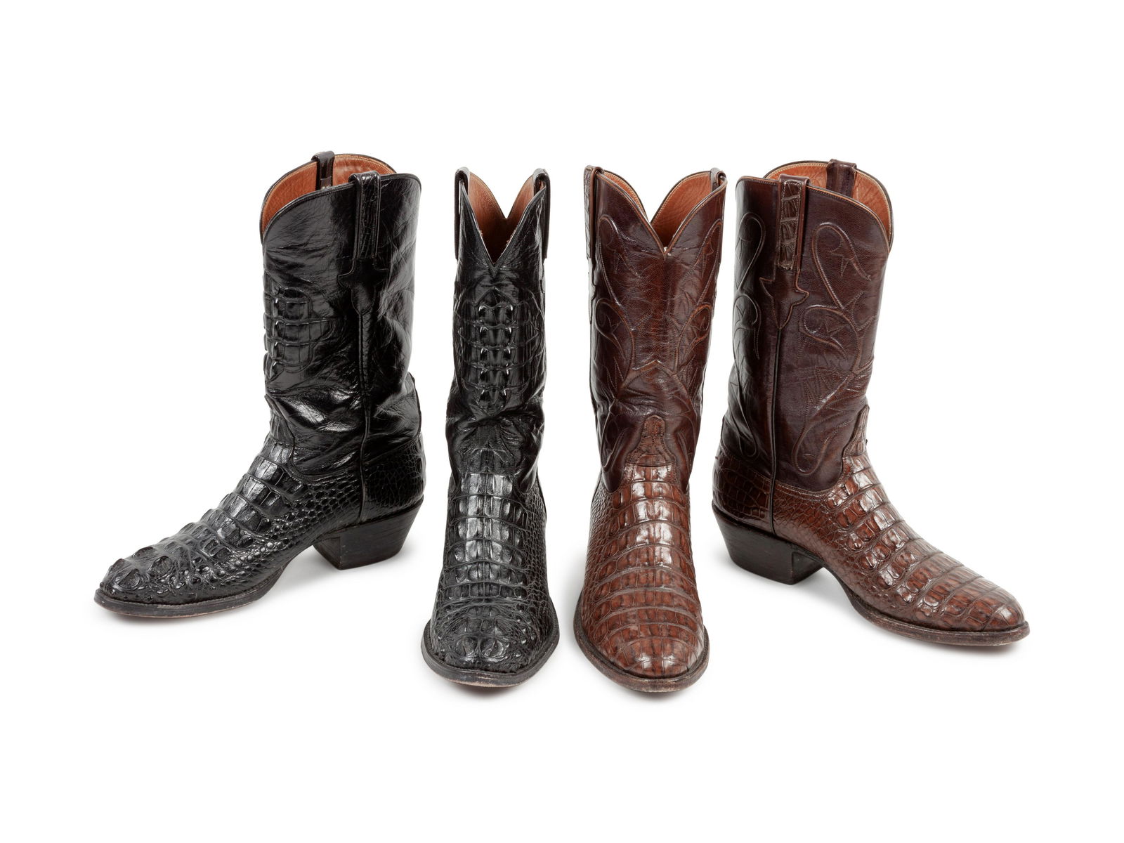 Two Pairs of Lucchese Exotic Leather Western Boots (1 of 3)