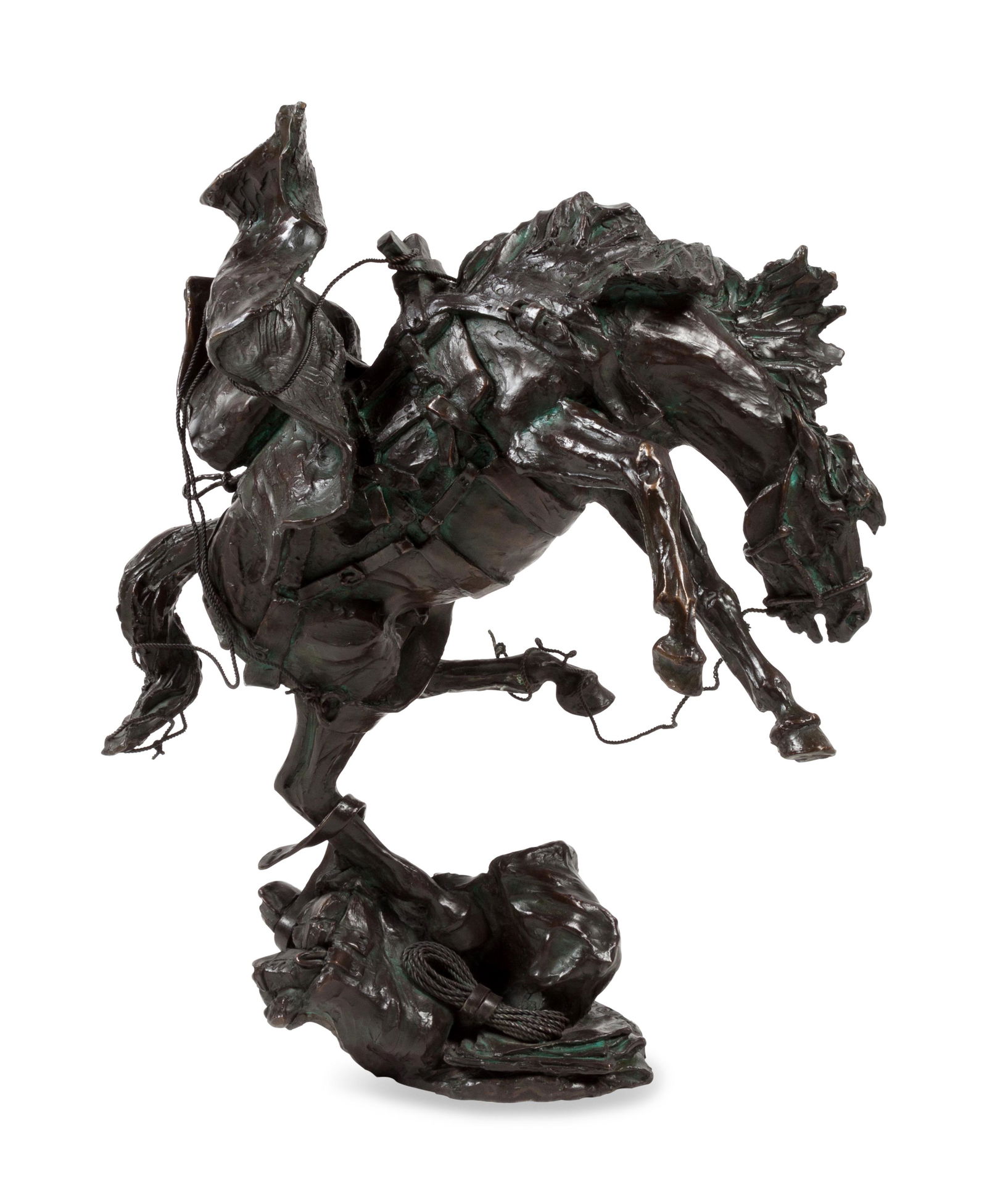 John Mortensen (American, 20th Century) Spilling the: John Mortensen (American, 20th Century) Spilling the Beans, bronze, edition 9/30, signed, numbered and dated (base) 18 1/2 x 14 1/2 x 10 inches Property sold to Benefit the Acquisitions Fund of the Bu