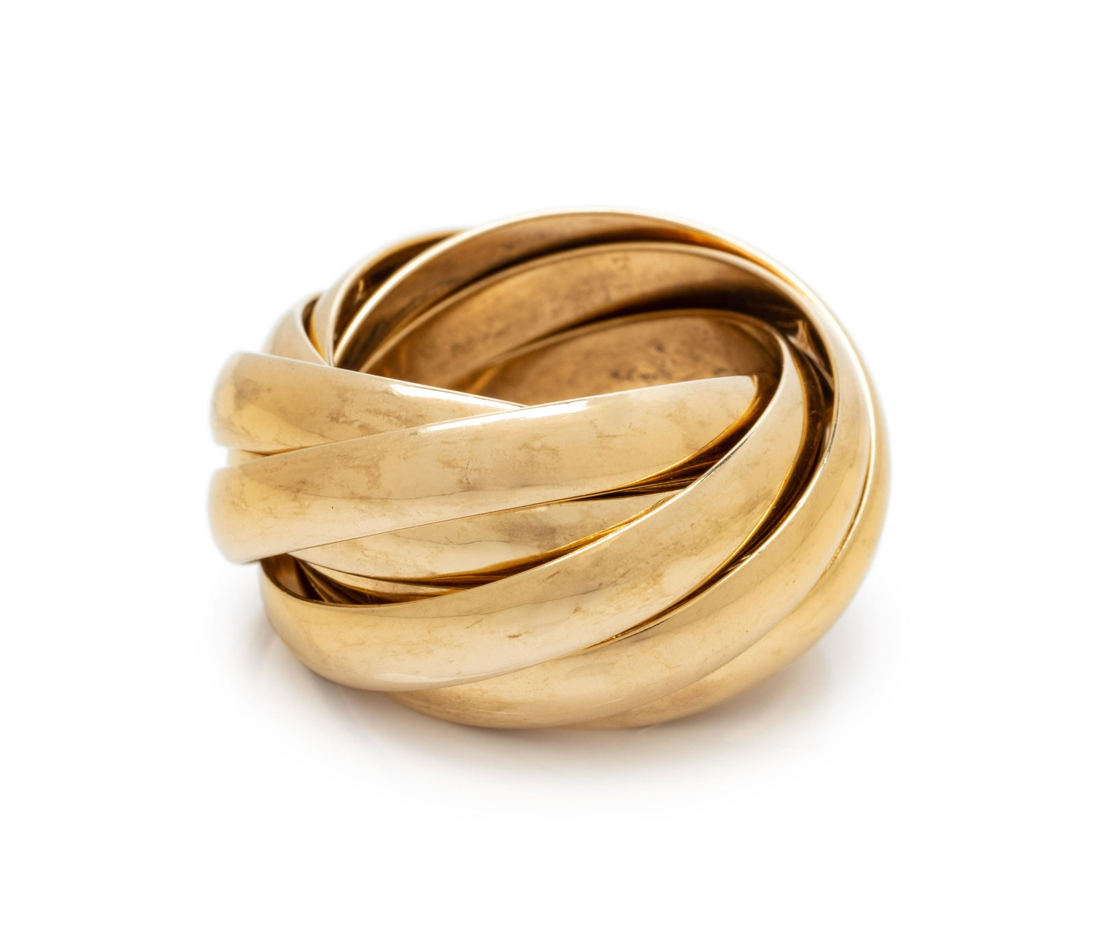 TIFFANY & CO., PALOMA PICASSO, YELLOW GOLD ROLLING RING: TIFFANY & CO., PALOMA PICASSO, YELLOW GOLD ROLLING RING Consisting of nine interlocking rings. Stamp: Paloma Picasso Tiffany & Co. 750. 20.70 dwt.
