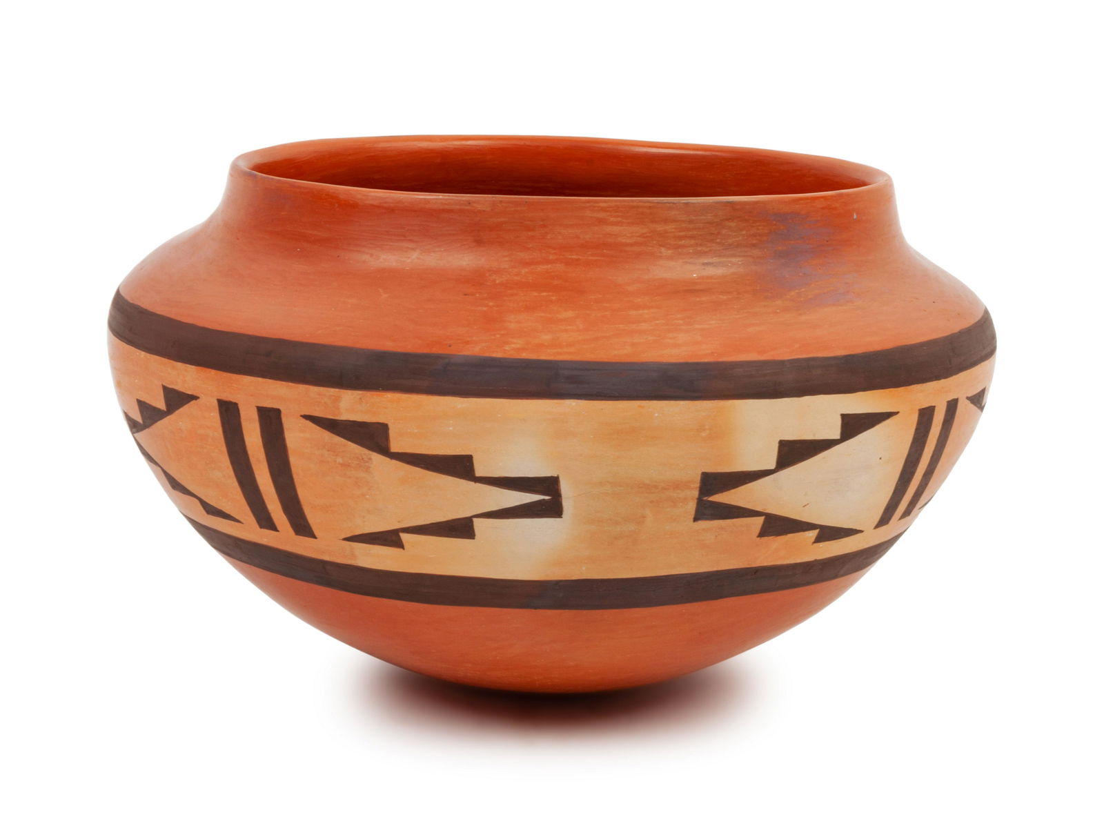 Rachel Sahmie Nampeyo (HOPI, B. 1956) Redware Bowl: Rachel Sahmie Nampeyo (HOPI, B. 1956) Redware Bowl signed on base height 61/2 x depth 11 inches