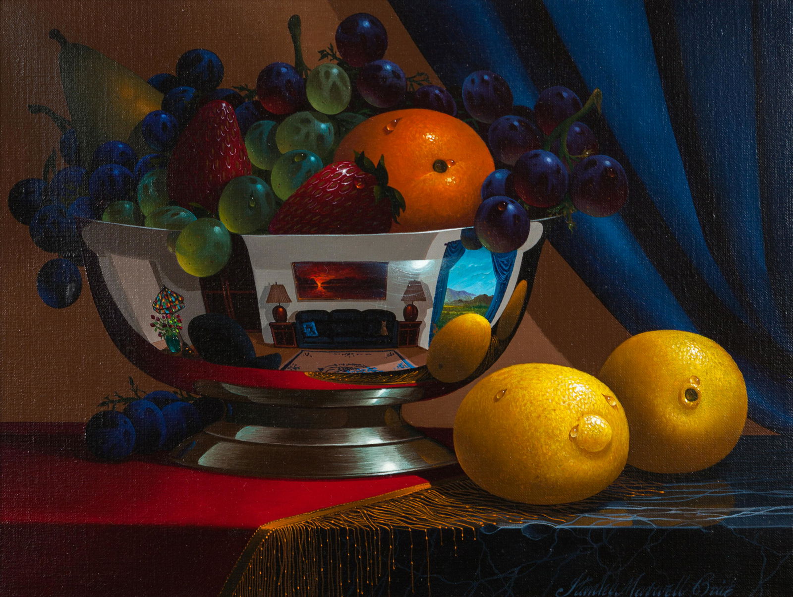 Stanley Maxwell Brice (American, b. 1936) Feast: Stanley Maxwell Brice (American, b. 1936) Feast oil on canvas signed Stanley Maxwell Brice (lower right); titled (verso) 9 x 12 inches.