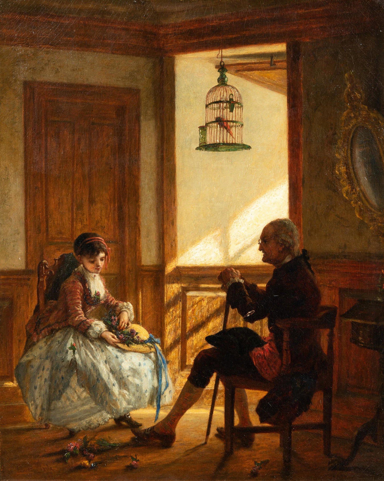 Edwin D. White (American, 1817-1877) Betsy Chapin in: Edwin D. White (American, 1817-1877) Betsy Chapin in Third Floor Ballroom oil on canvas signed Edwin White (lower left) 21 ¼ x 17 ¼ inches. Provenance: Vose Galleries, Boston Property of a Private C