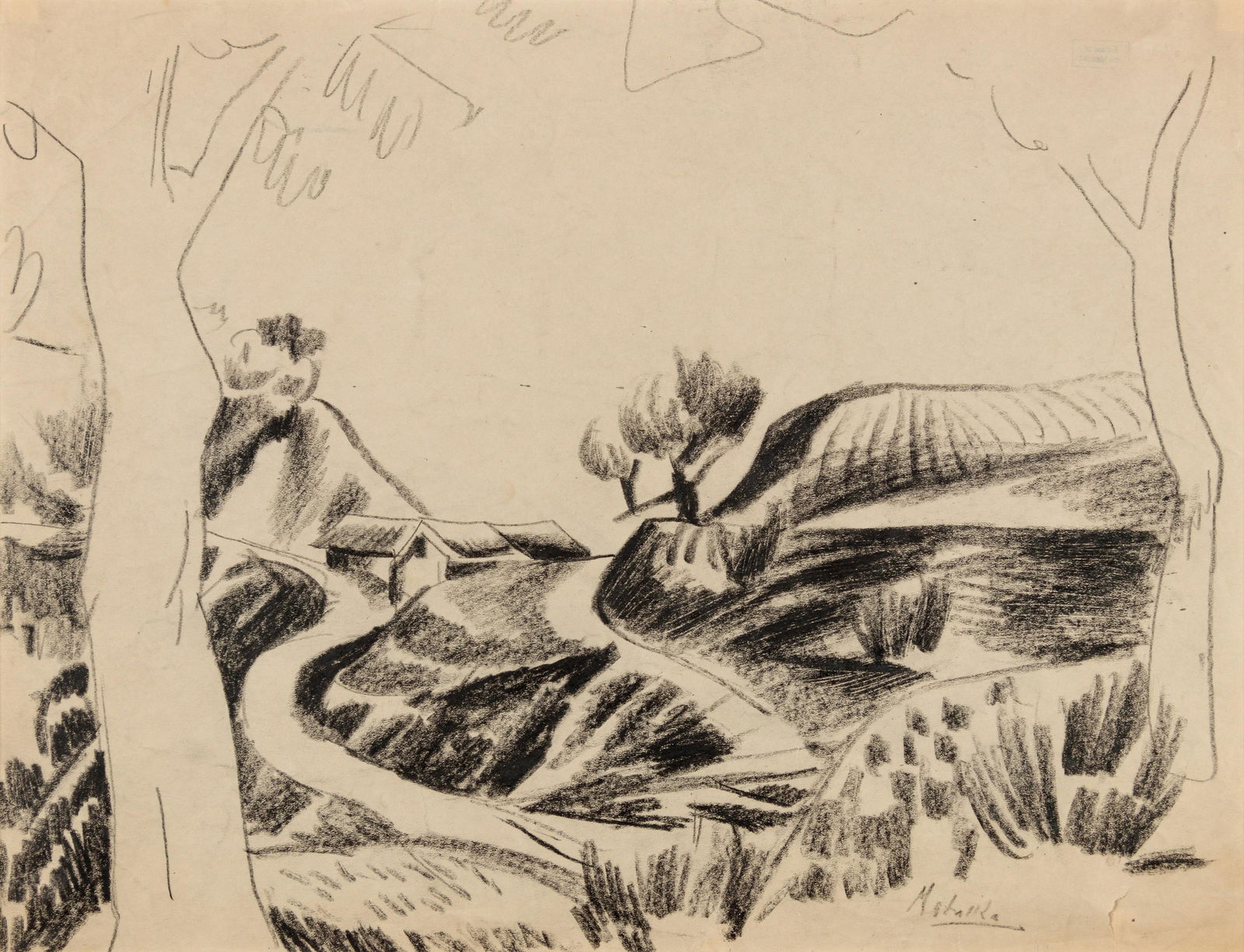 Jan Matulka (American/Czech, 1890-1972) Field Study: Jan Matulka (American/Czech, 1890-1972) Field Study crayon and pencil on paper signed Matulka (lower right); estate stamped (verso) 13 x 17 inches.