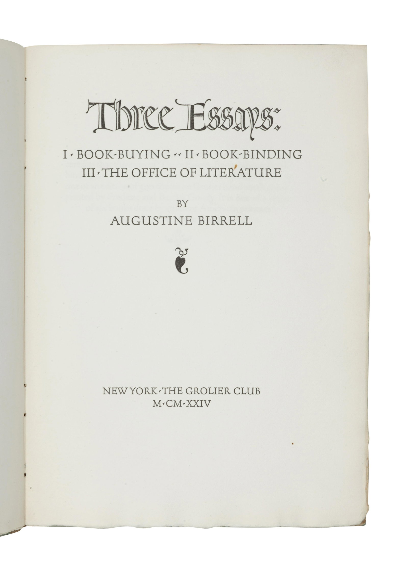 [GROLIER CLUB]. A group of 3 works published by the (1 of 1)