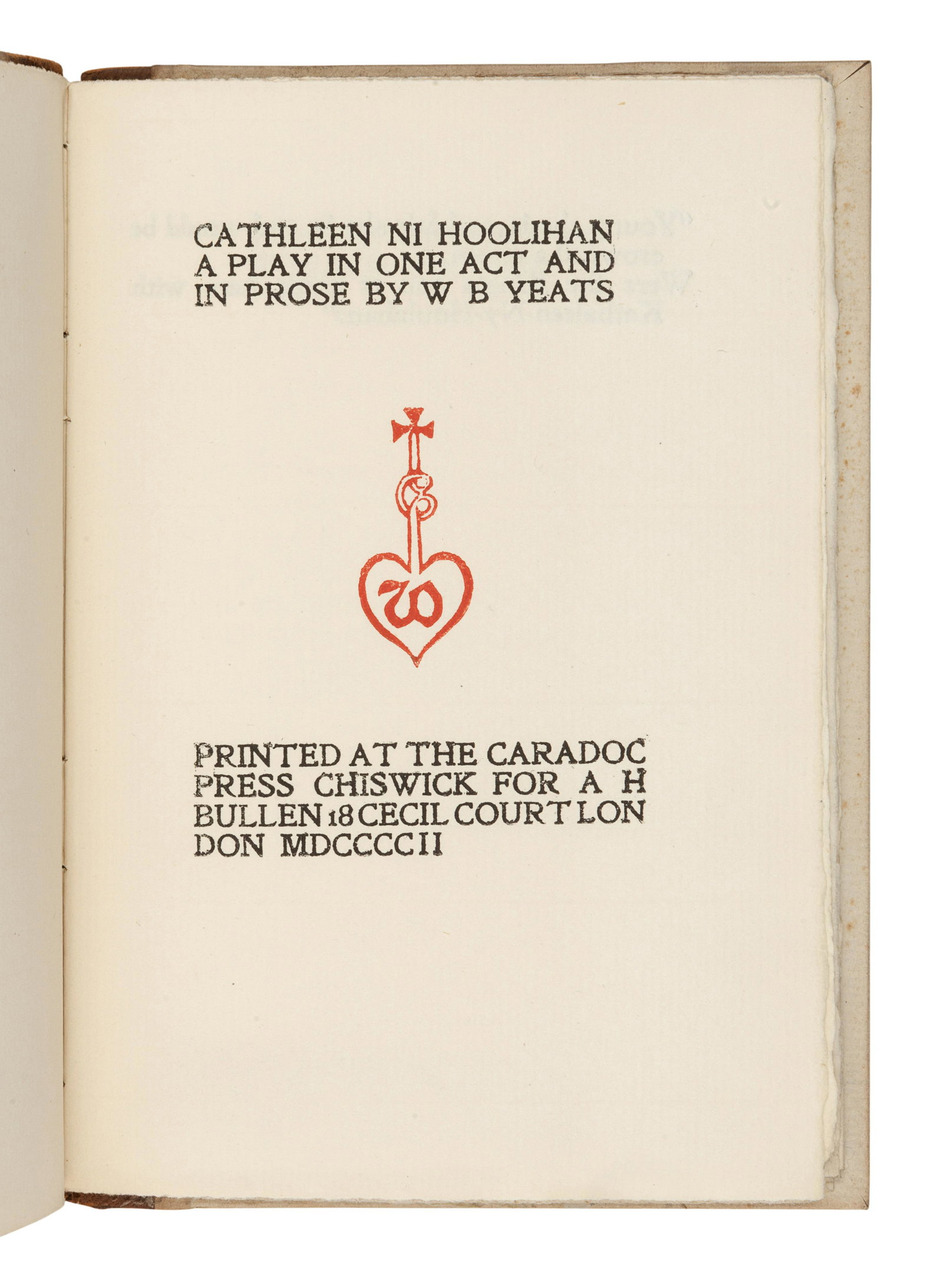 YEATS, William Butler (1865-1939). Cathleen ni (1 of 1)
