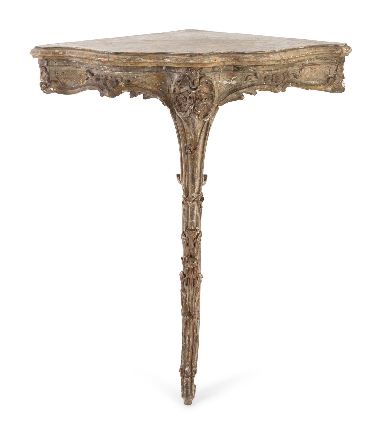 A Louis XV Painted Corner Console Table (1 of 2)