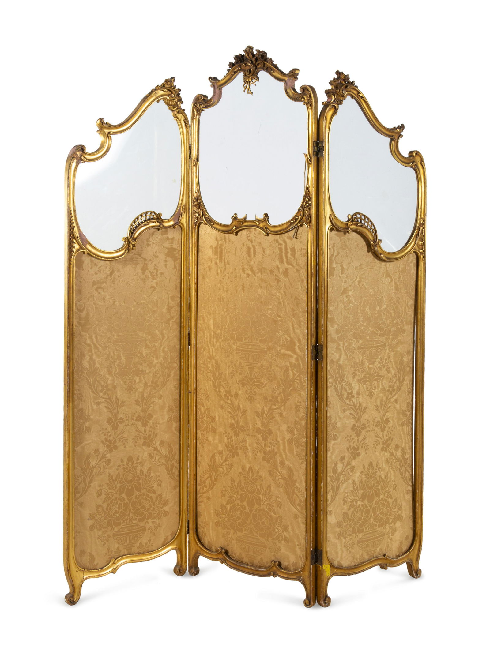 A Louis XV Style Giltwood Three-Panel Floor Screen (1 of 2)