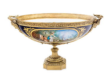 A Gilt Bronze Mounted Sevres Style Porcelain Center (1 of 3)