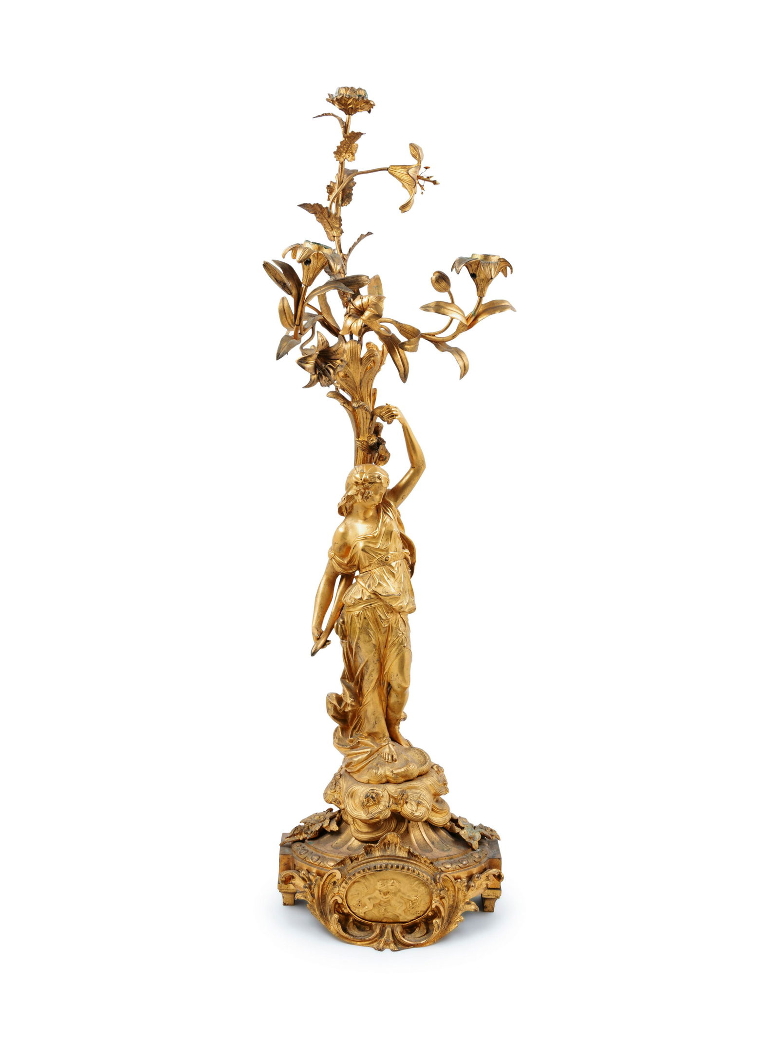 A Neoclassical Gilt Bronze Figural Candelabrum (1 of 5)